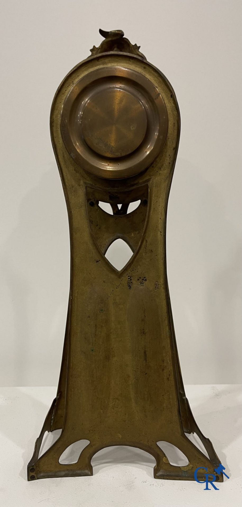 Art Nouveau: Exceptional bronze clock set in Art Nouveau. - Bild 8 aus 9