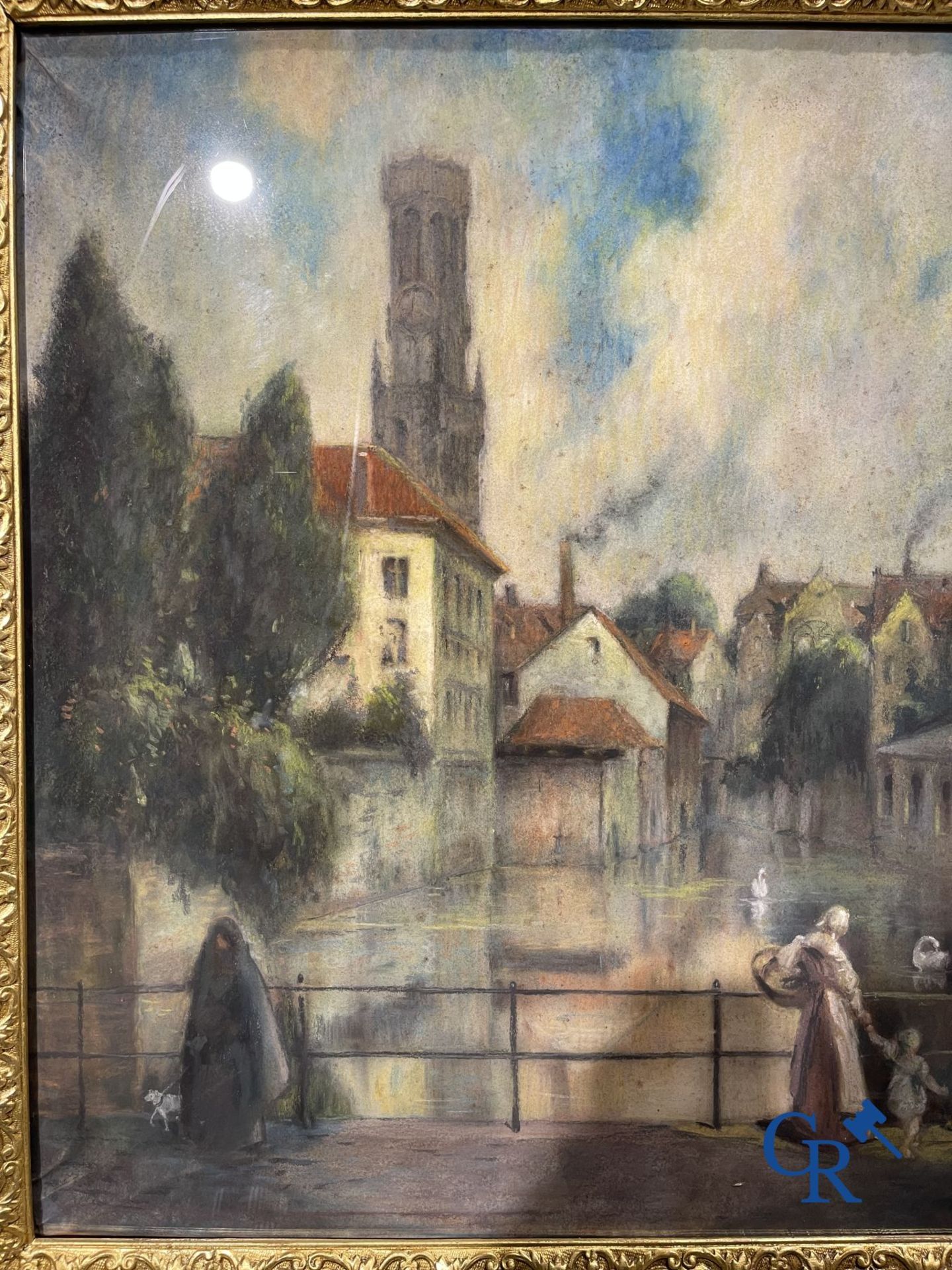 Painting: Pastel, view of Bruges. signed Maurice Denis - Bild 6 aus 12