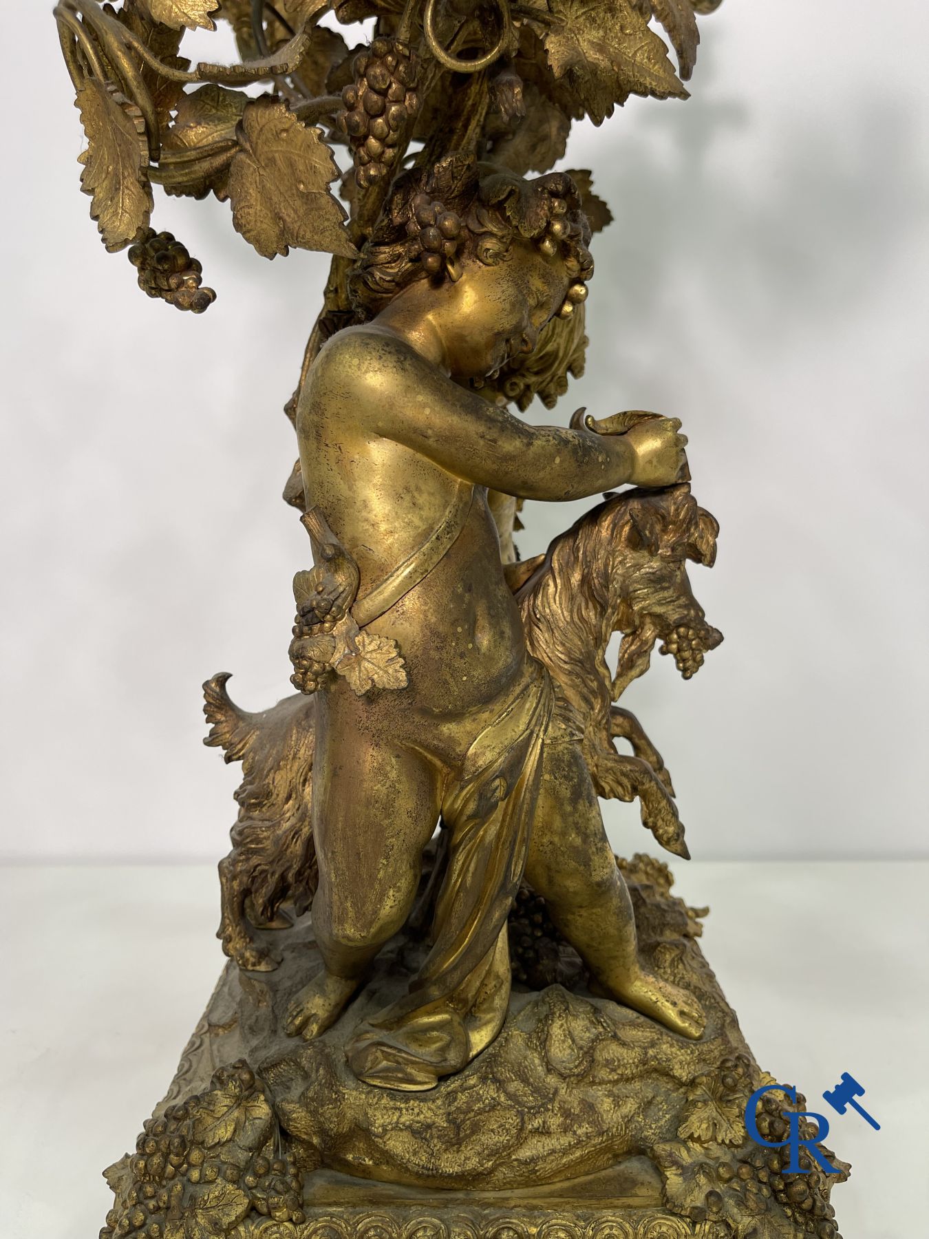 A pair of imposing bronze candlesticks with putti in LXVI style. Napoleon III period. - Image 25 of 32