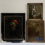 Paintings: a lot of 3 paintings.