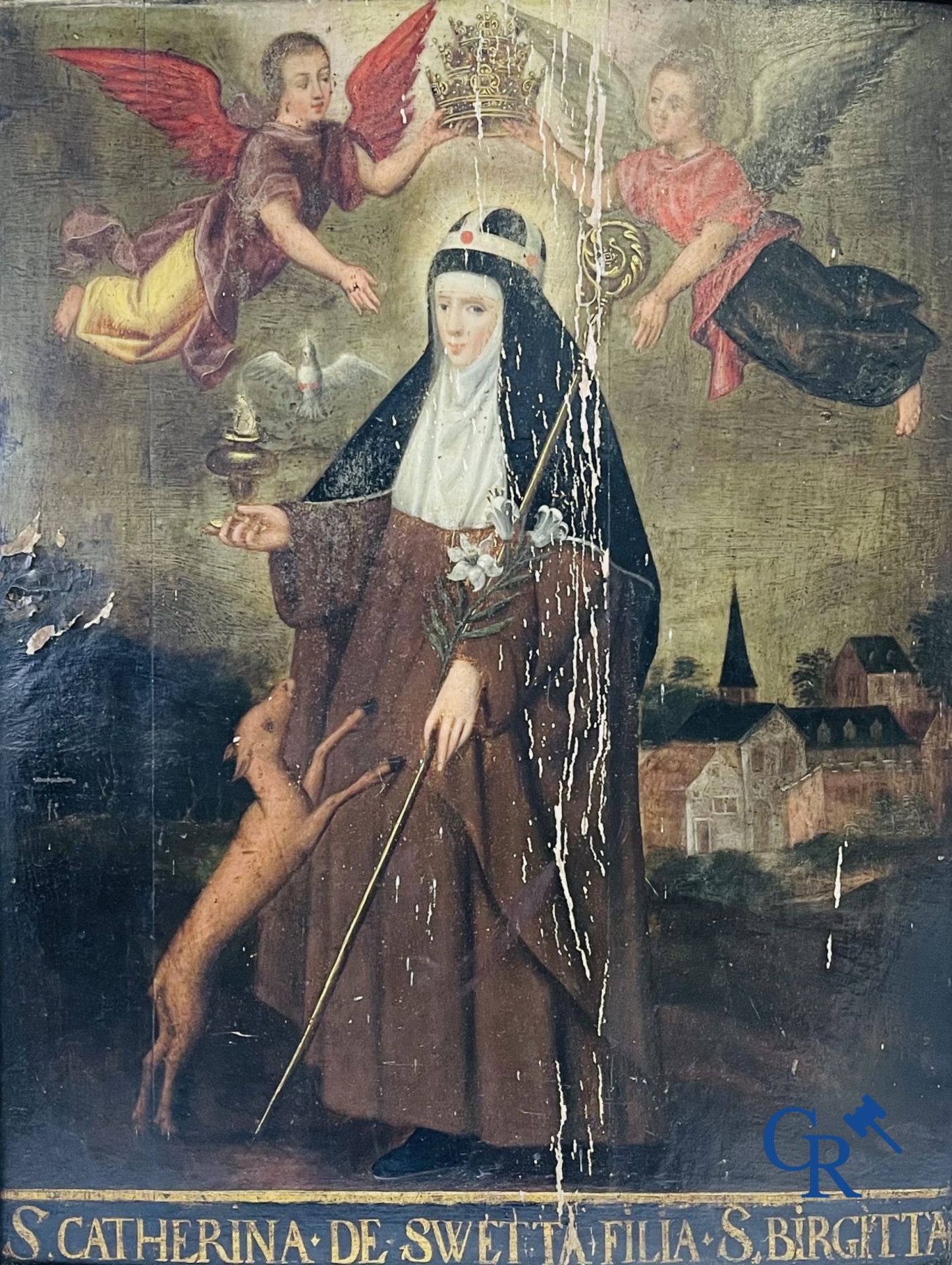 Painting. 17th century Religious painting.  S. Catherina-De-Swetta Filia-S.Birgitta. - Bild 3 aus 20