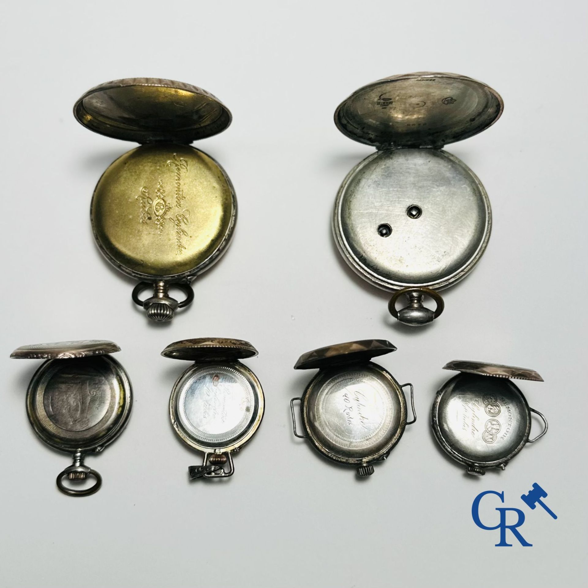 Watches: Lot consisting of 2 pocket watches and 4 ladies watches in silver (800°/00) - Image 3 of 4