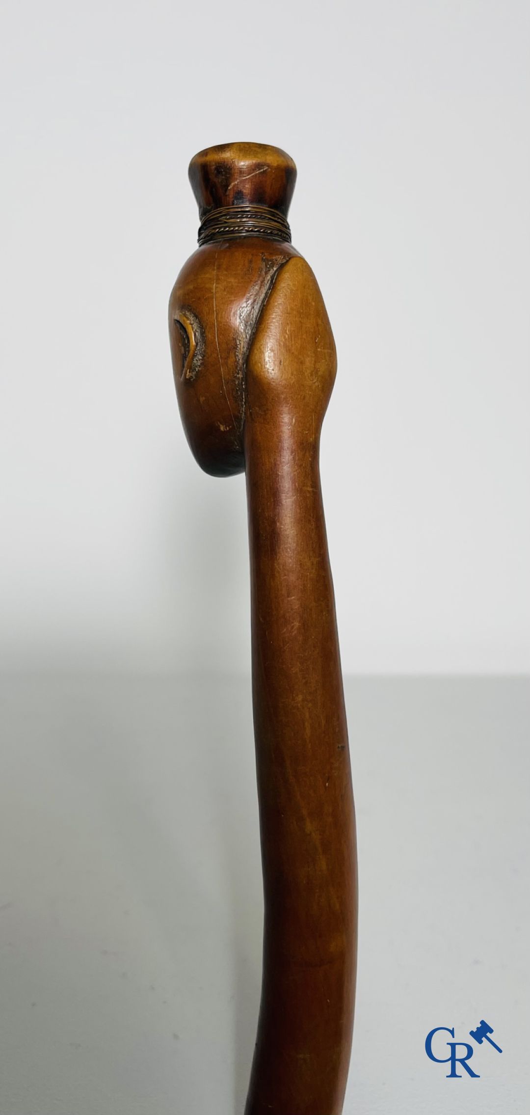 African art: A sculpted wooden staff. - Image 10 of 20