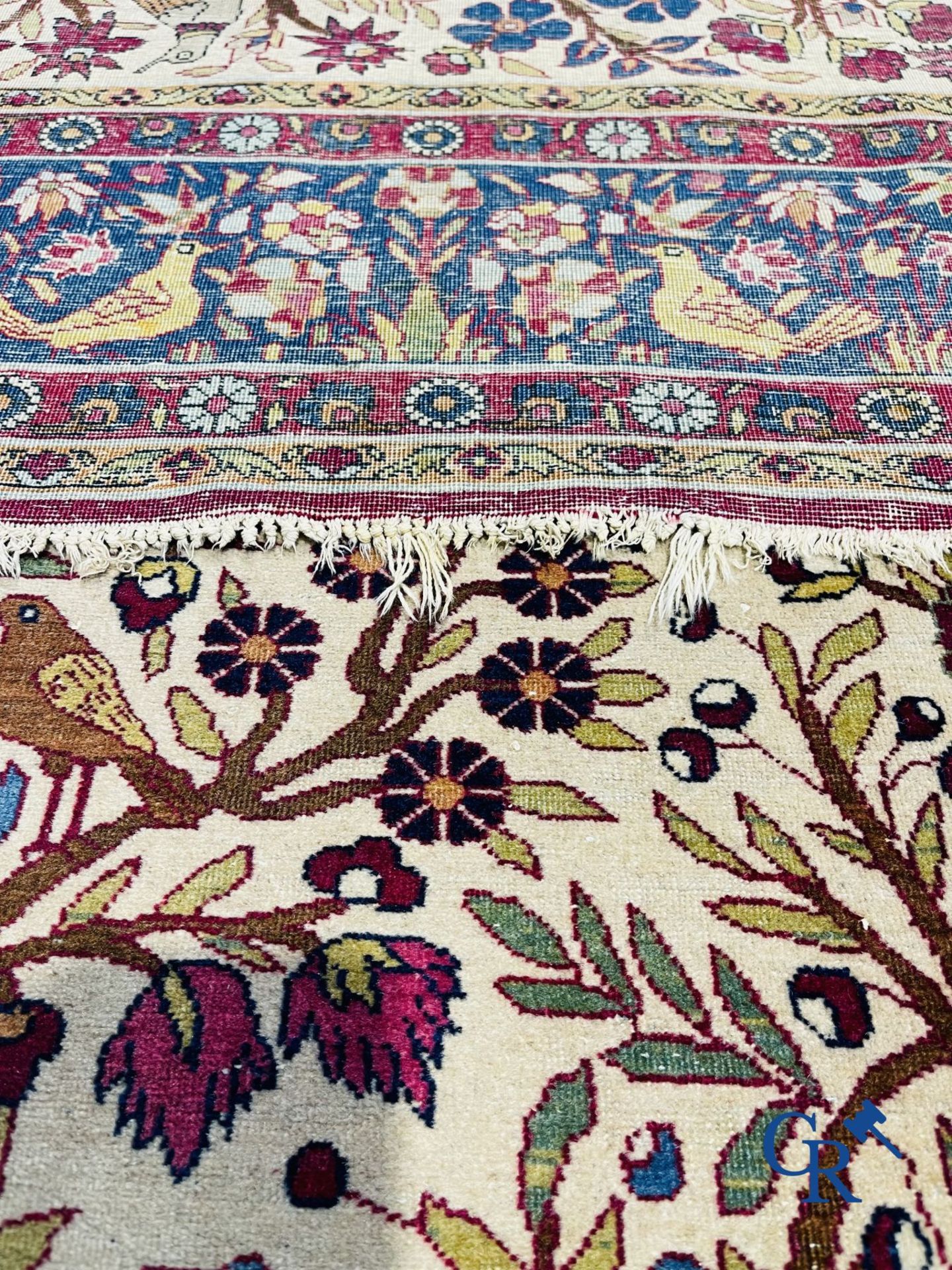 Oriental carpets: Antique oriental carpet with a decor of animals and birds in the forest. - Image 9 of 10