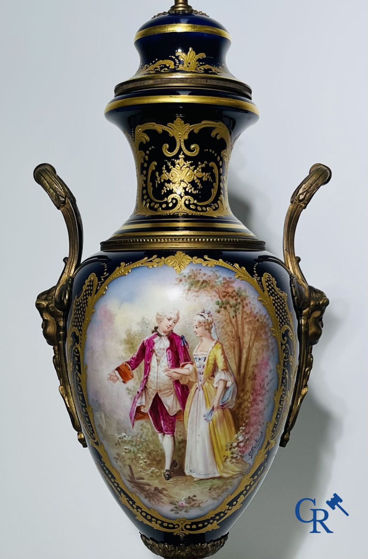 Porcelain: Sèvres: Pair of bronze mounted vases in Sèvres porcelain.. - Image 3 of 6