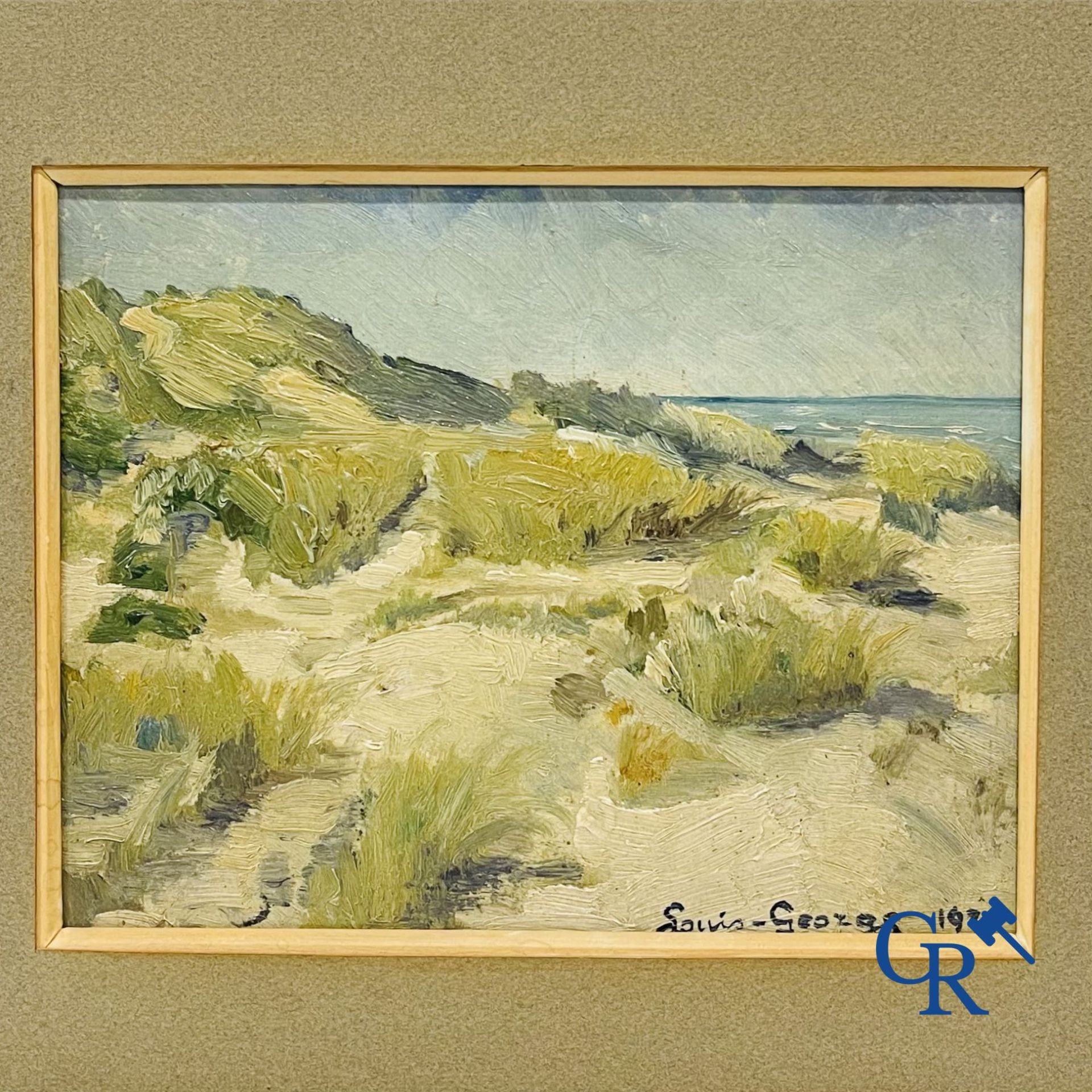 Louis-George. 3 beach views, oil on panel. Dated 1930. - Image 3 of 4