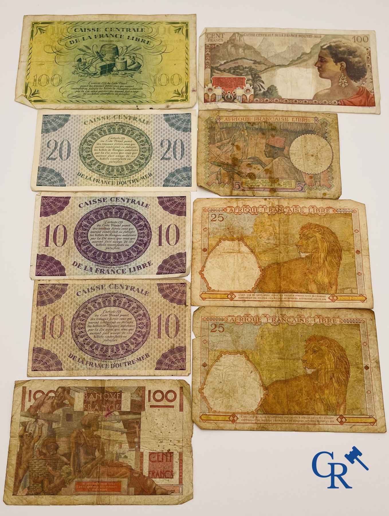 Coins, banknotes: Large lot of French banknotes. - Image 5 of 5