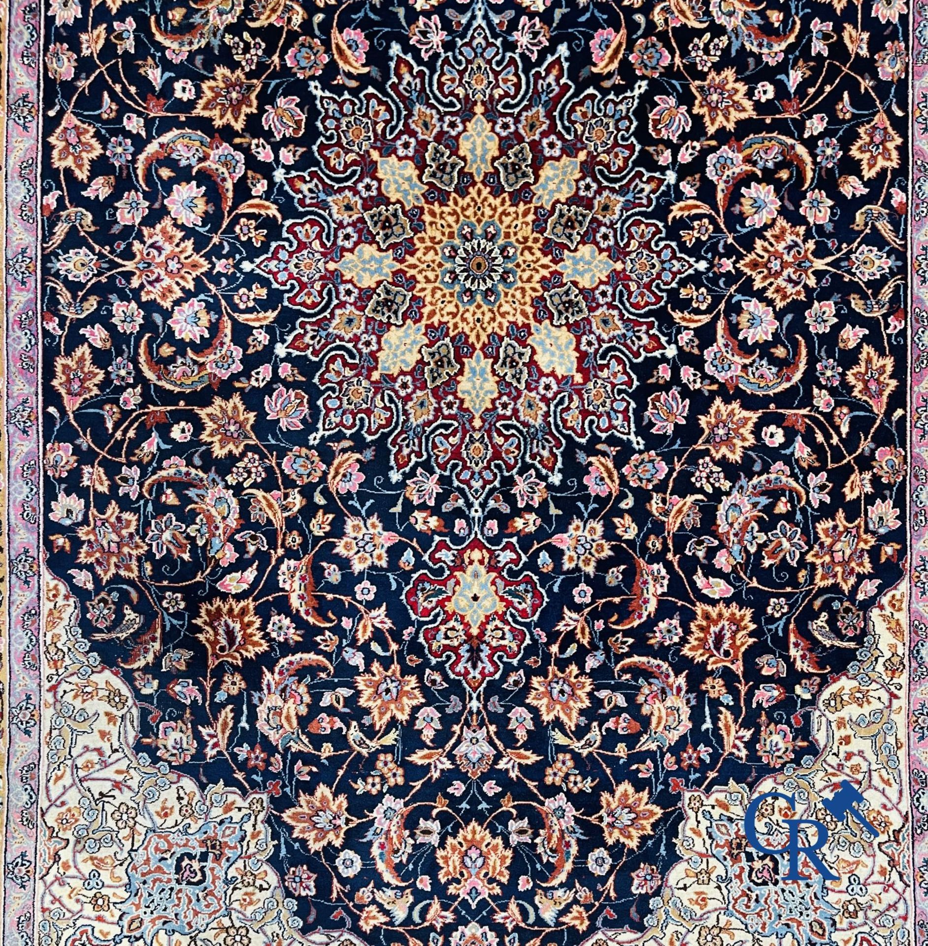 Oriental carpets: Isfahan, Iran. Large hand-knotted Persian carpet. - Image 9 of 11