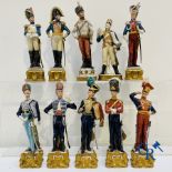 European porcelain: Lot of 10 porcelain figures from the Napoleonic era.