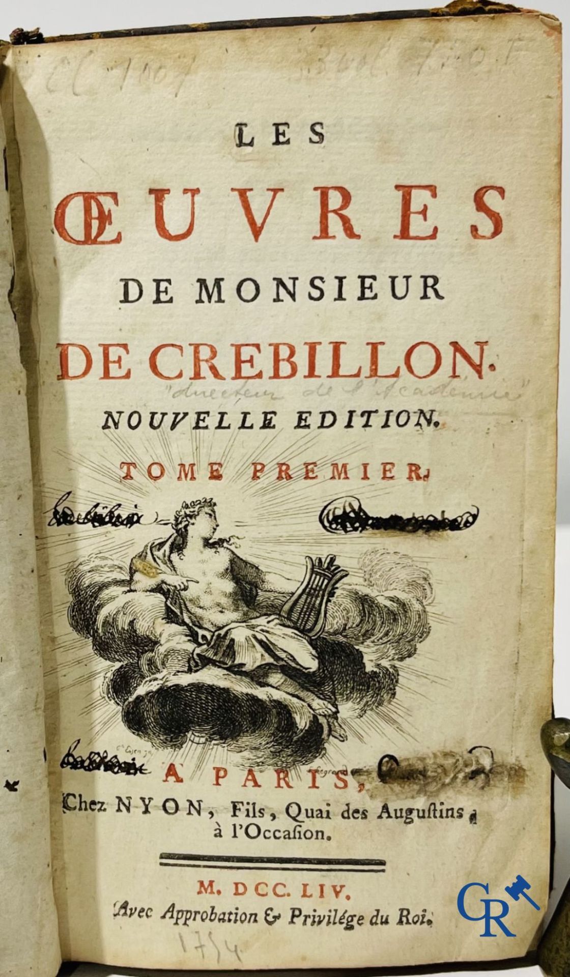 Early printed books: Abbé de Fontenay (4 volumes) 1774 and Les oeuvres de monsieur de Crébillon (3 v - Image 4 of 11