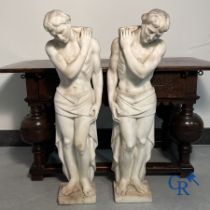 2 marble sculptures.