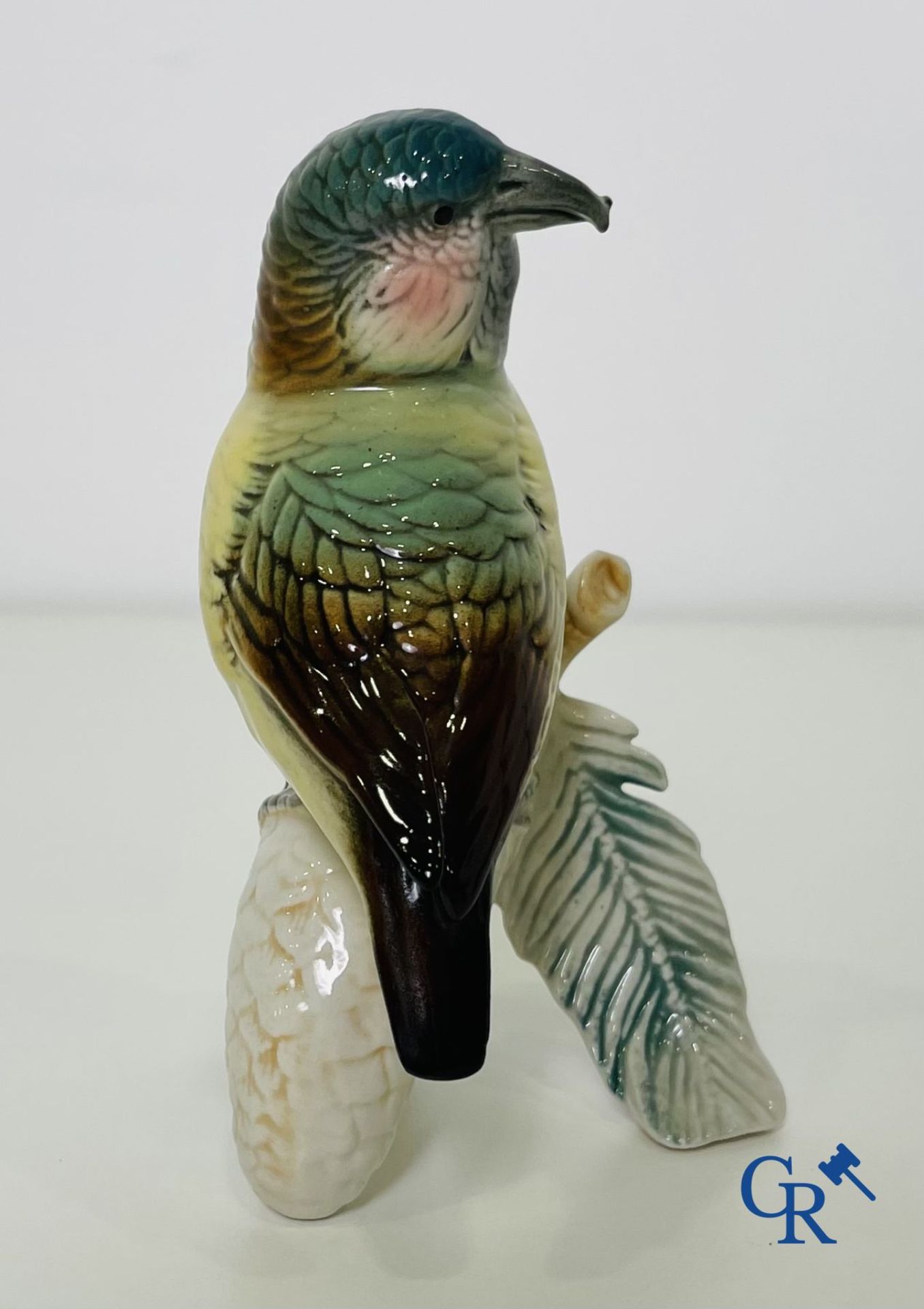 A lot of 4 birds in German porcelain and Italian faience. - Image 13 of 16