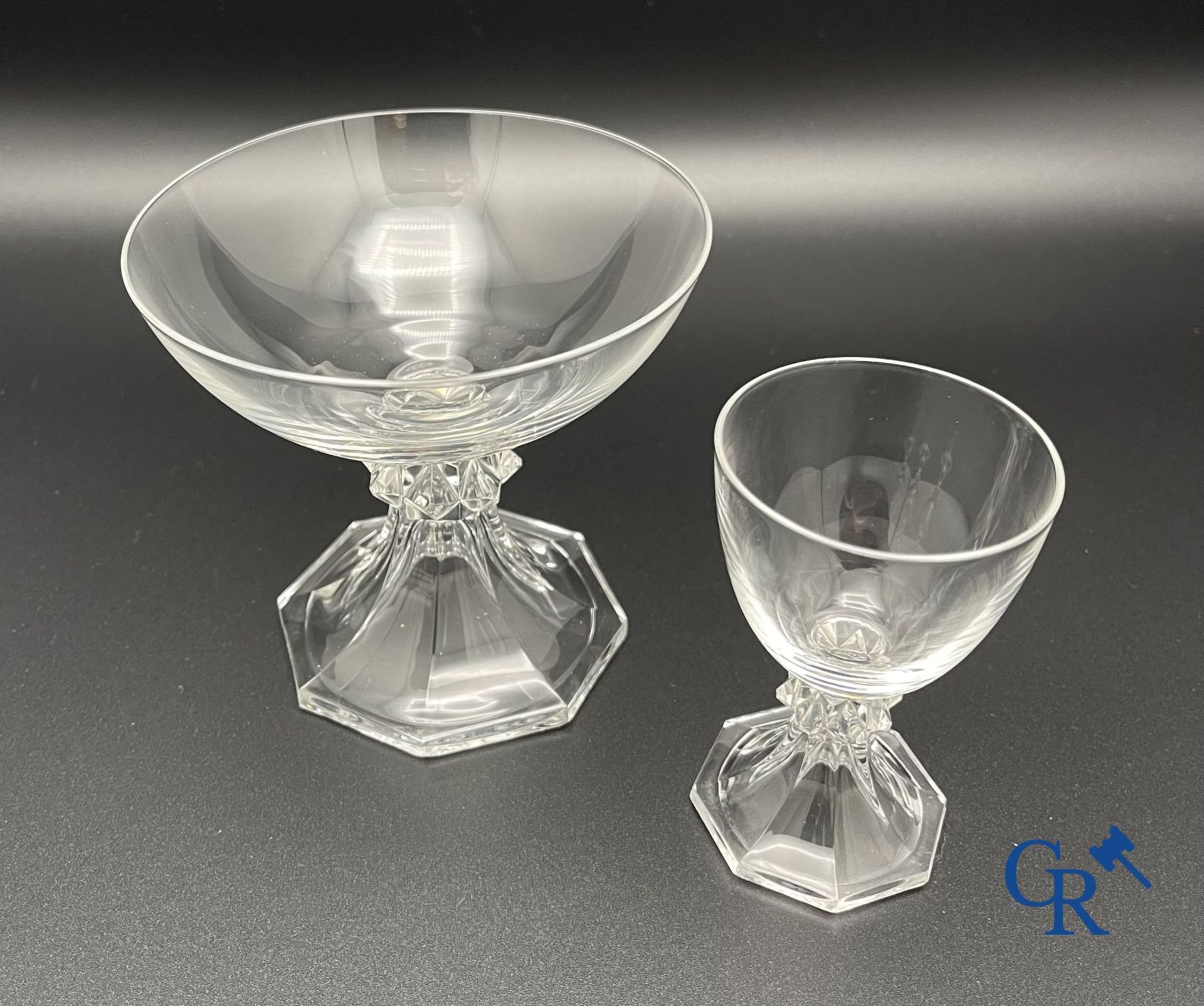 Val Saint Lambert: A serie of about 50 crystal glasses model Yale. - Image 5 of 11
