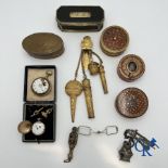Jewellery-Watches: Important lot consisting of several 18th and 19th century objects in gold, silver