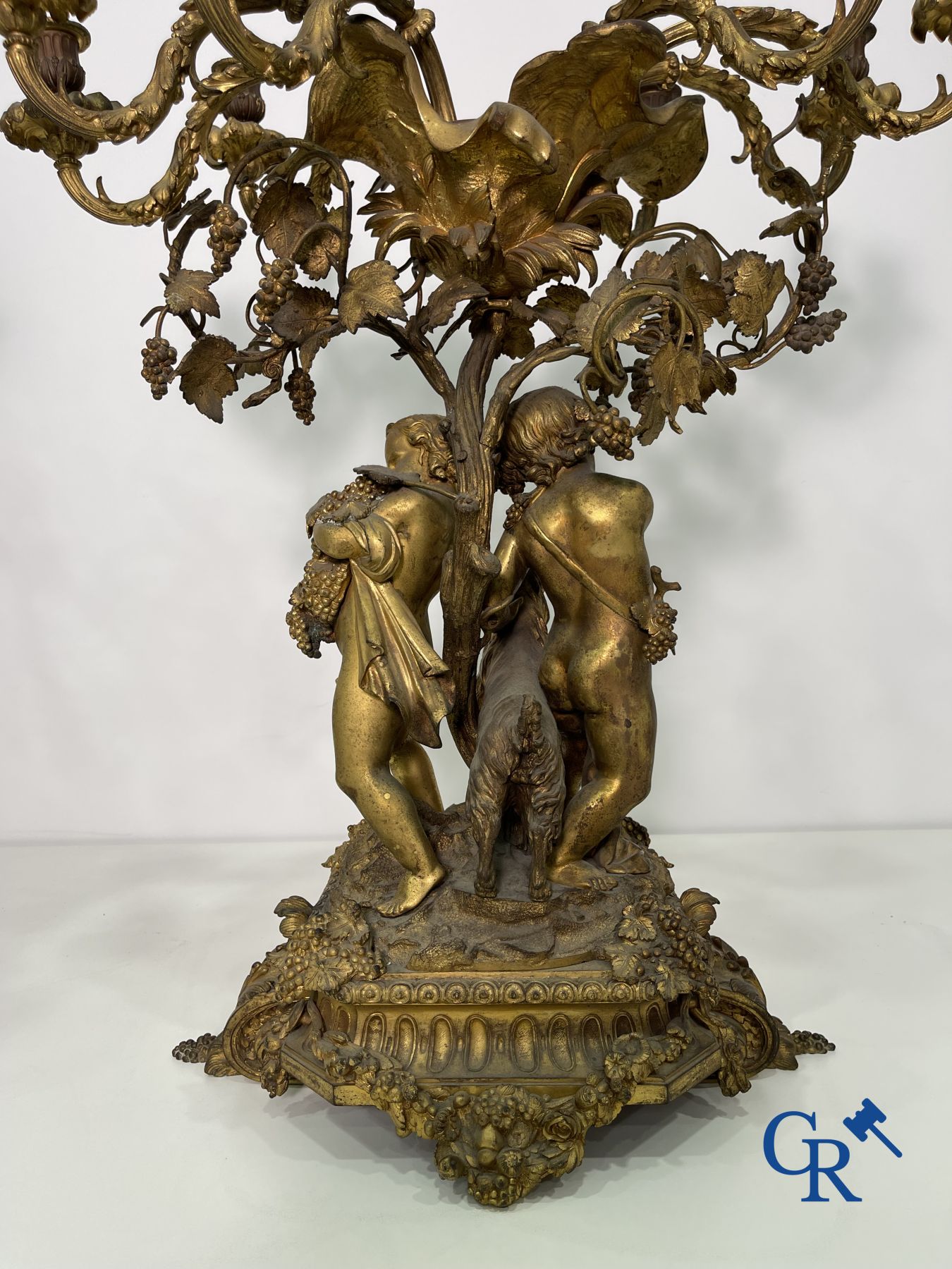 A pair of imposing bronze candlesticks with putti in LXVI style. Napoleon III period. - Image 28 of 32