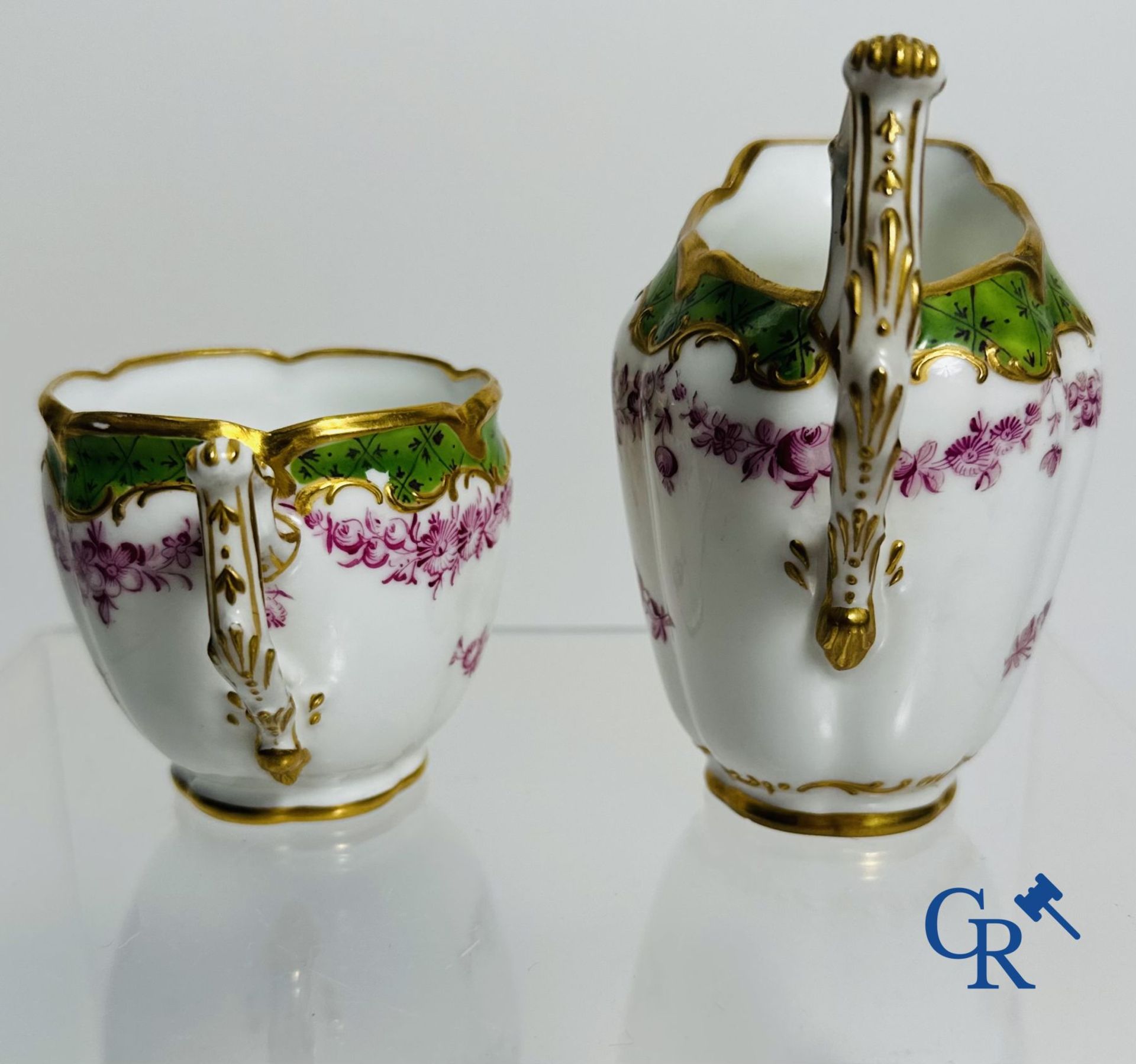 5-piece tableware so-called "egoist"  in multi-coloured decorated and raised decorated and gilded po - Bild 9 aus 15