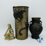 Chinese Art: 3 Chinese objects in bronze.