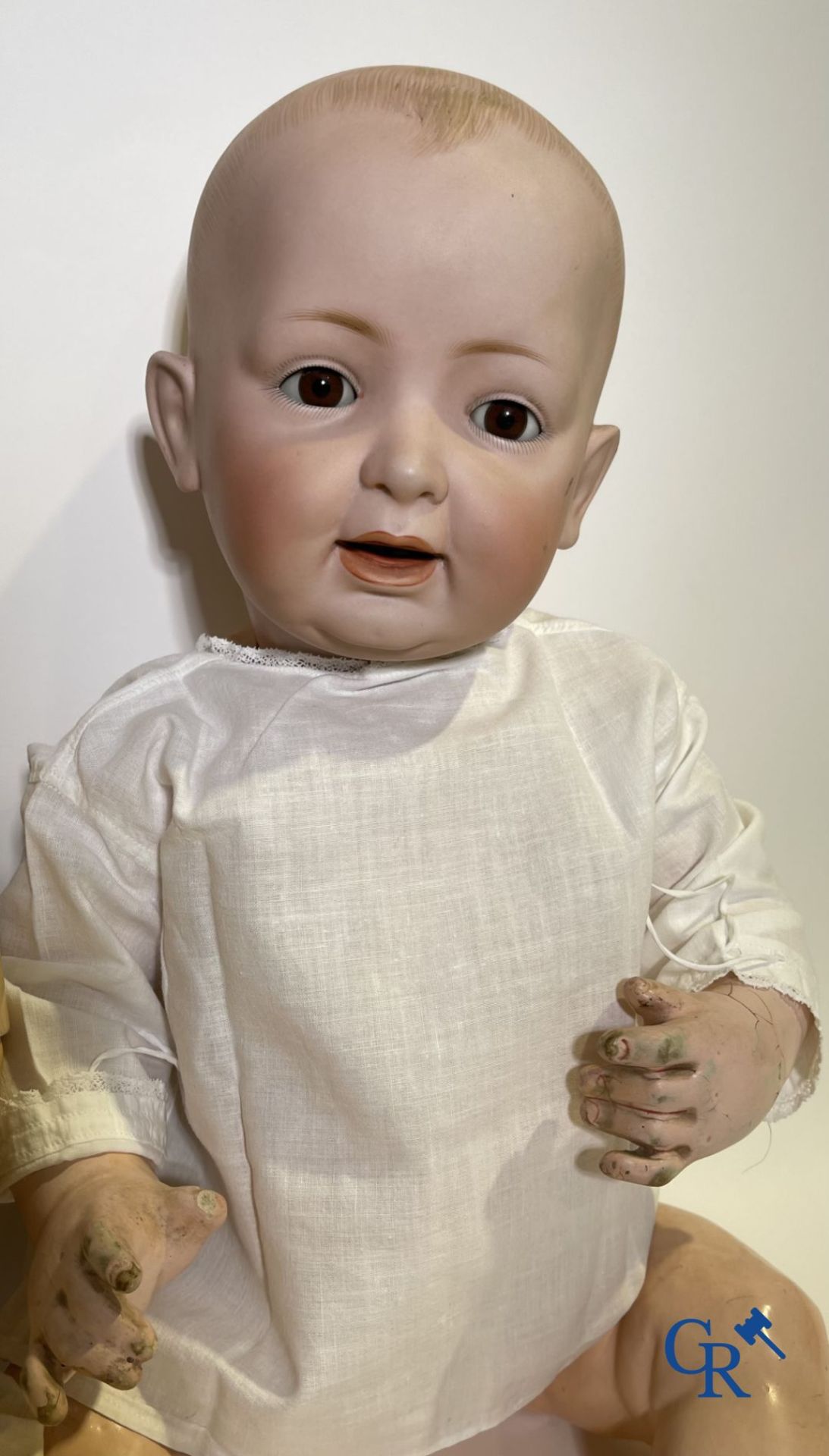 Toys: antique dolls: a lot of 2 antique dolls with porcelain heads. - Image 3 of 9
