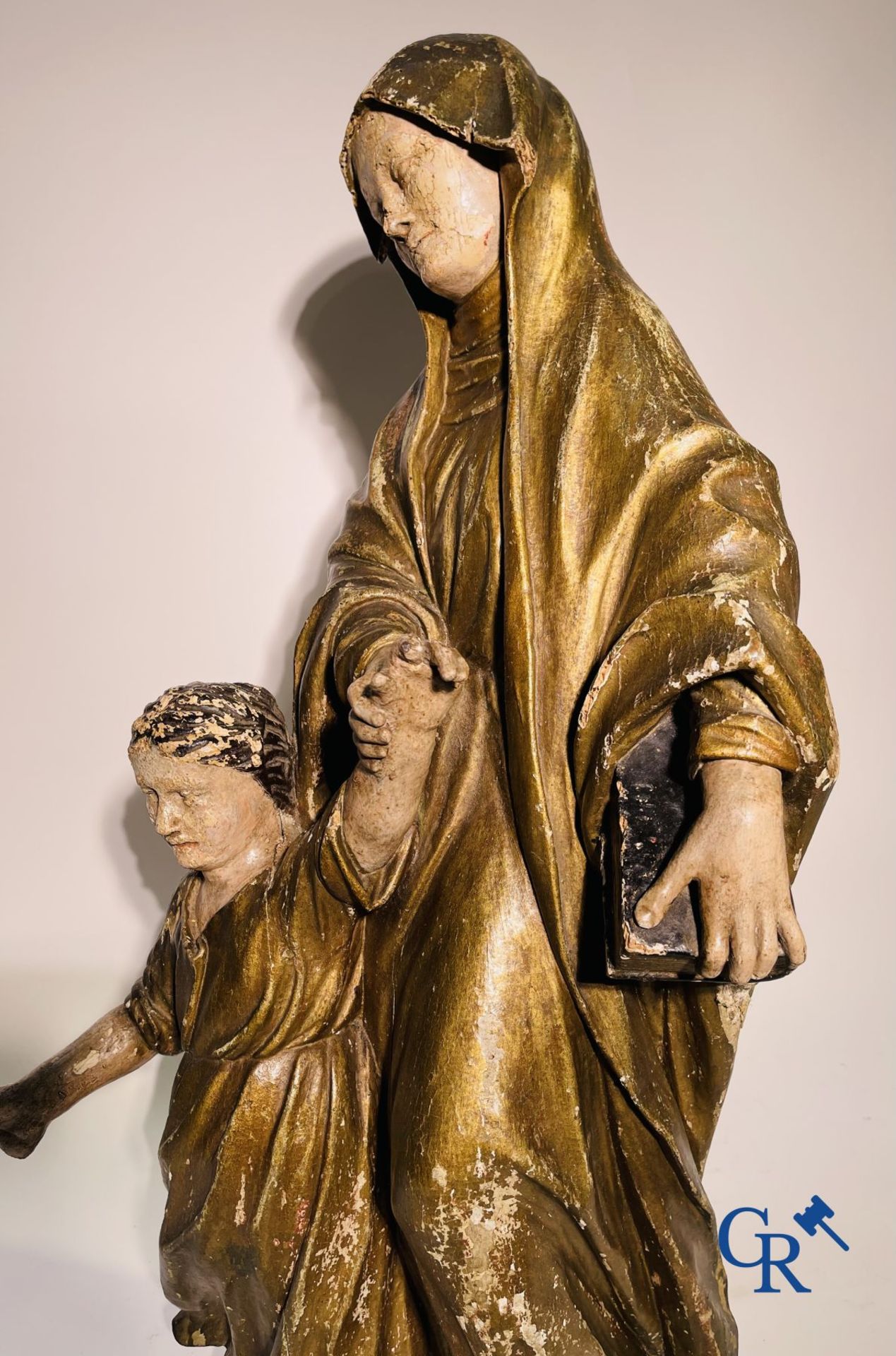 Wooden statue in polychrome wood 18th century. - Image 6 of 11