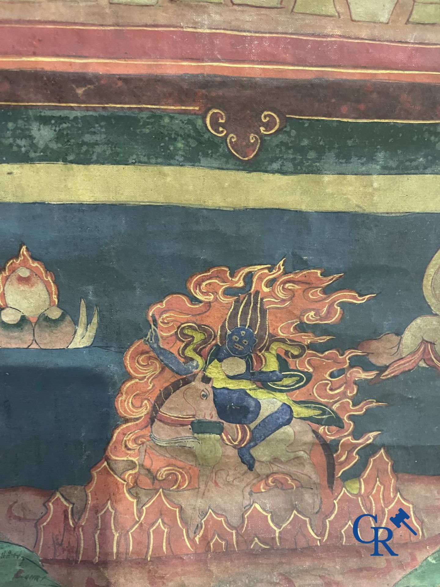 Asian Art: a lot consisting of 4 statues and a thangka. - Image 10 of 18