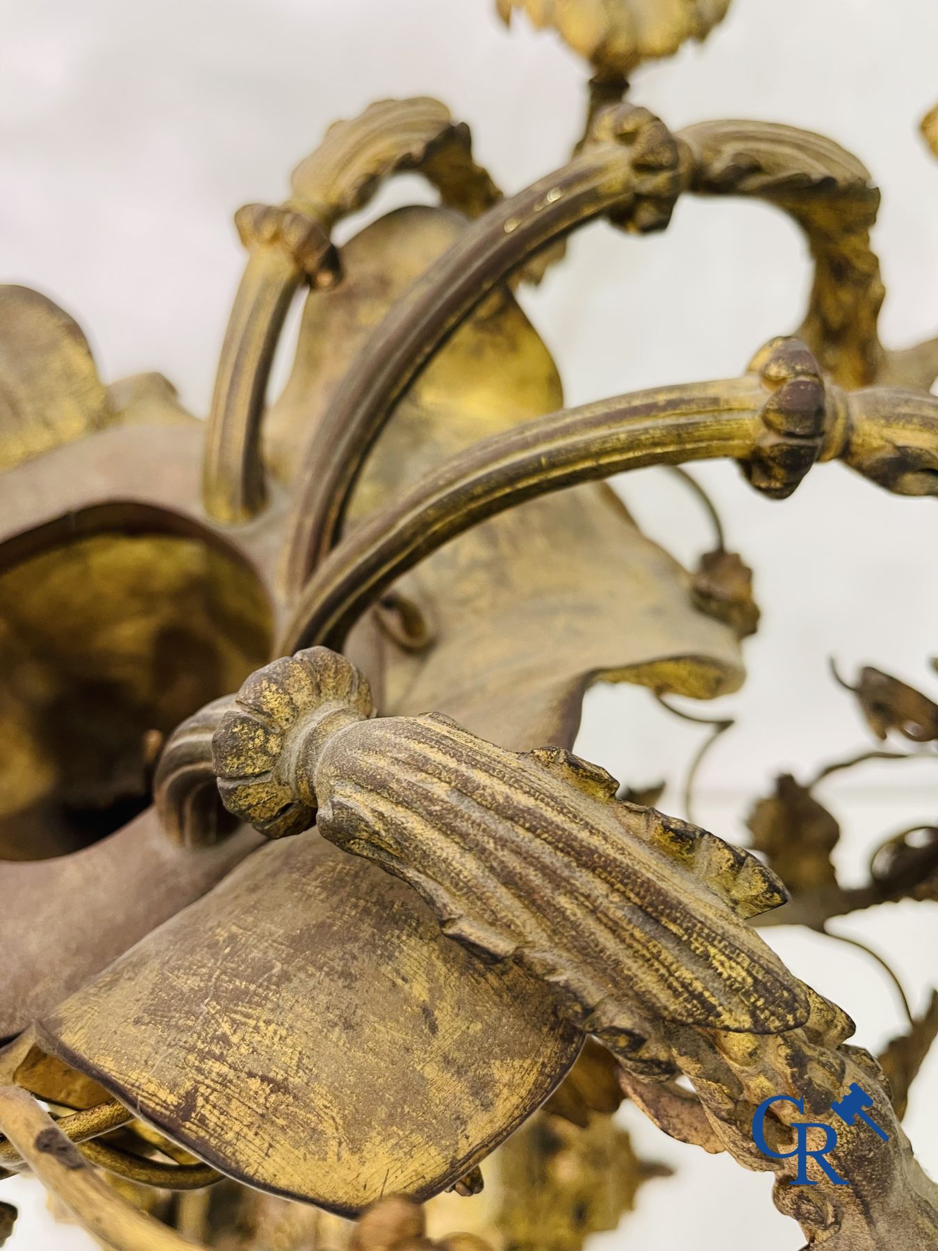 A pair of imposing bronze candlesticks with putti in LXVI style. Napoleon III period. - Image 19 of 32