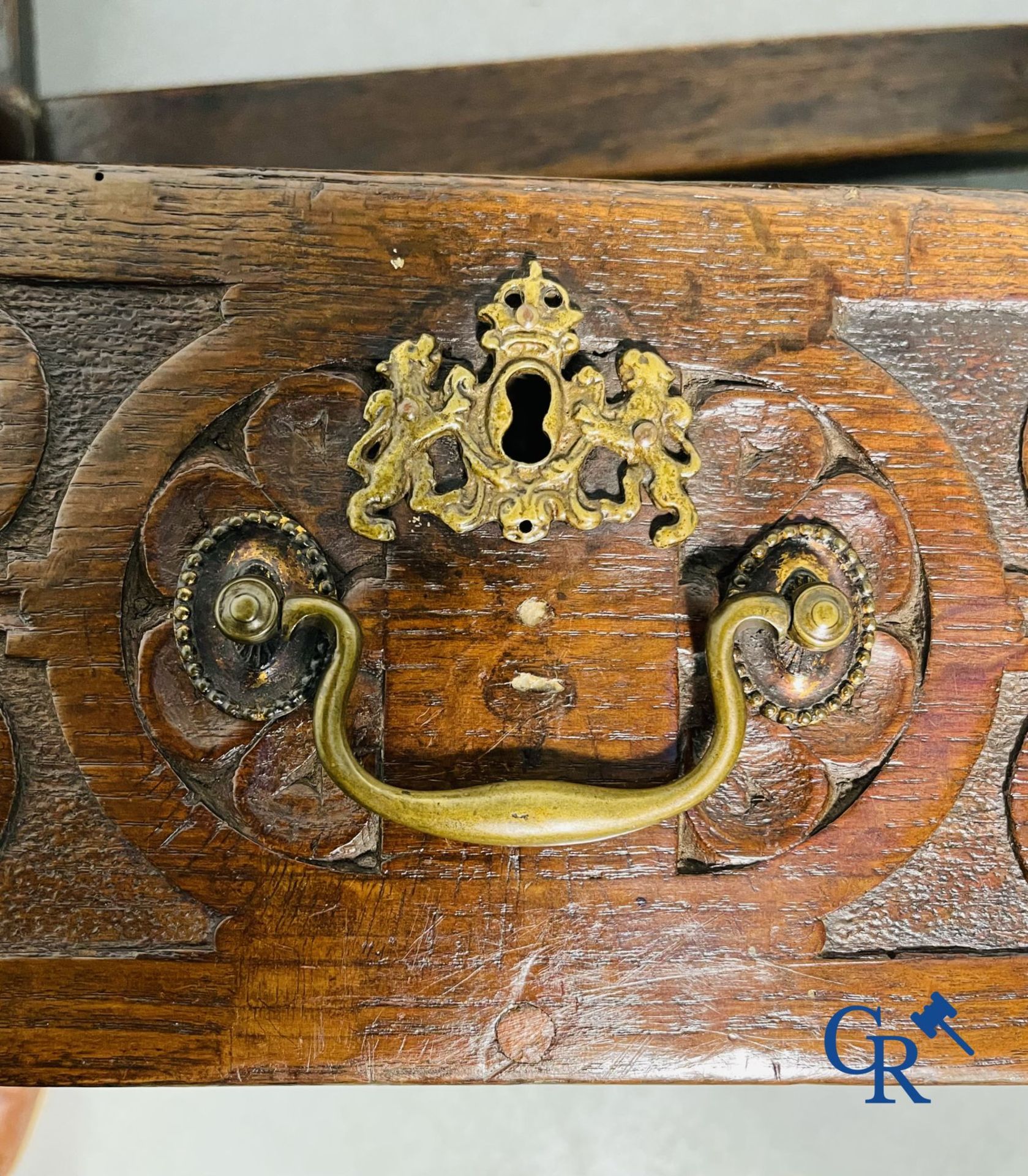 Furniture: An oak table with drawer. 17th - 18th century. - Image 13 of 16