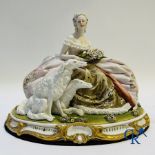 Porcelain: Capodimonte: Exceptional group in Italian porcelain with lace.