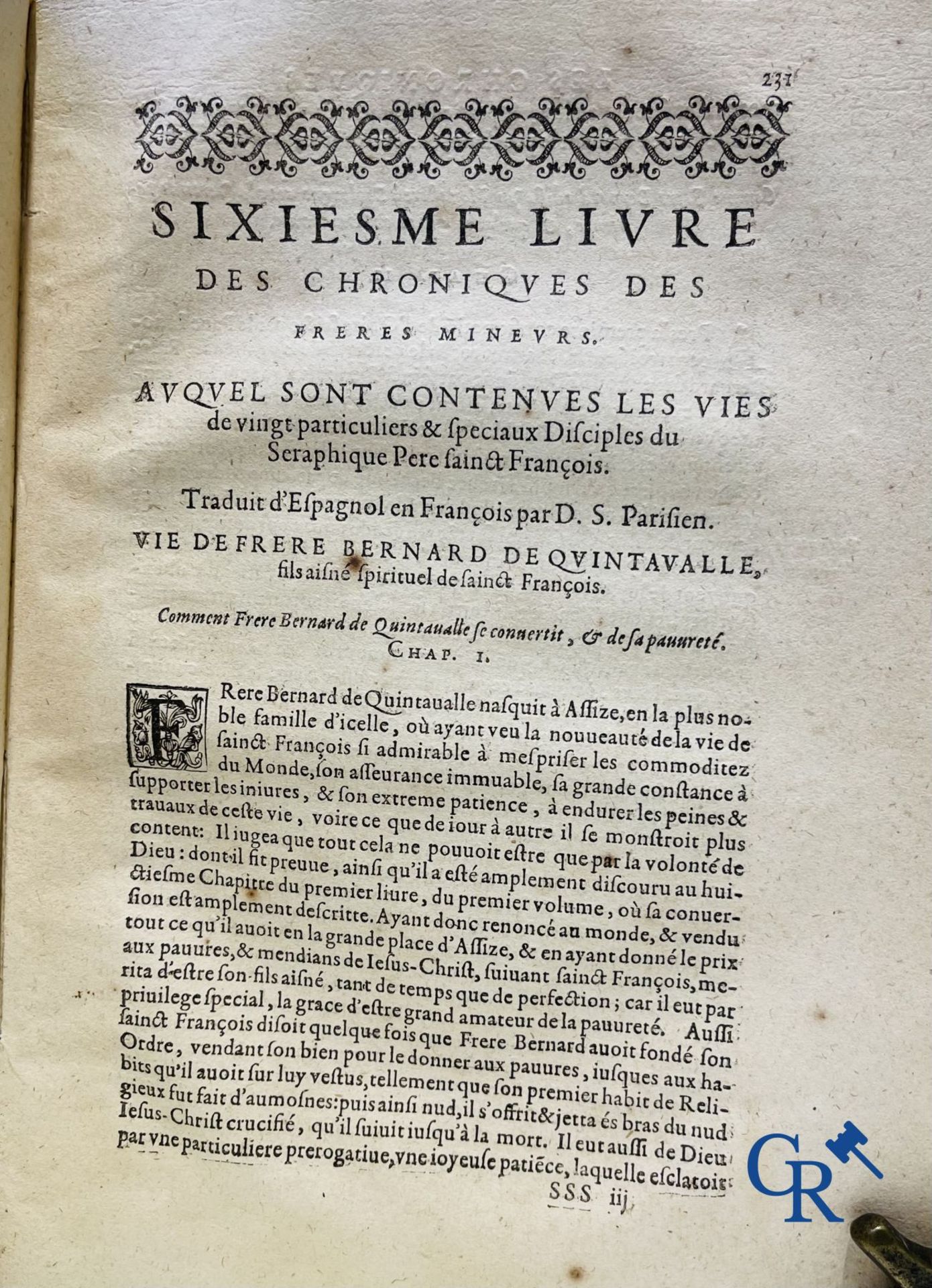 Early Printed Books: Marcos de Lisboa, Chronique et institution de l'ordre du Père S. François, Pari - Image 14 of 19