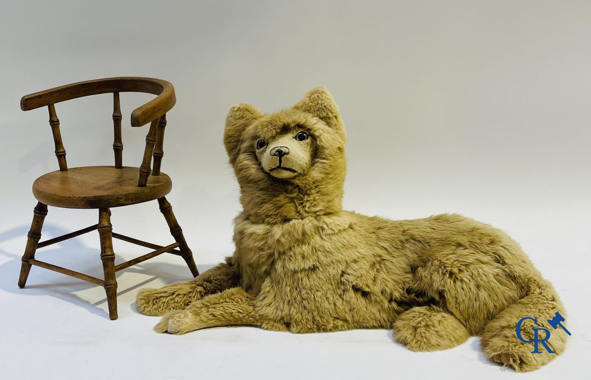 Toys: antique dolls. 3 dolls with porcelain head and a dog in fur. - Image 19 of 20