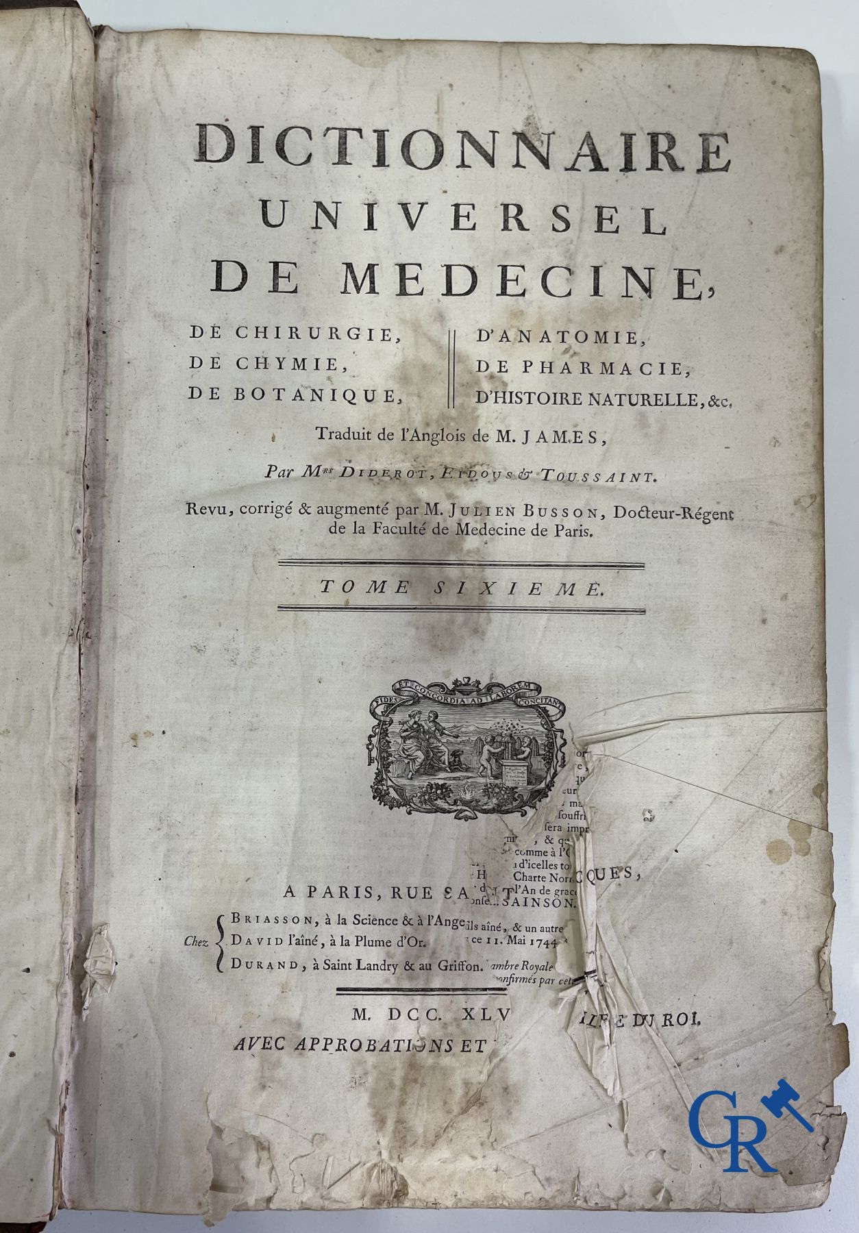 Early printed books: Dictionnaire Universel de Medecine, Robert James. 6 volumes, Paris 1746-1748. - Image 31 of 35