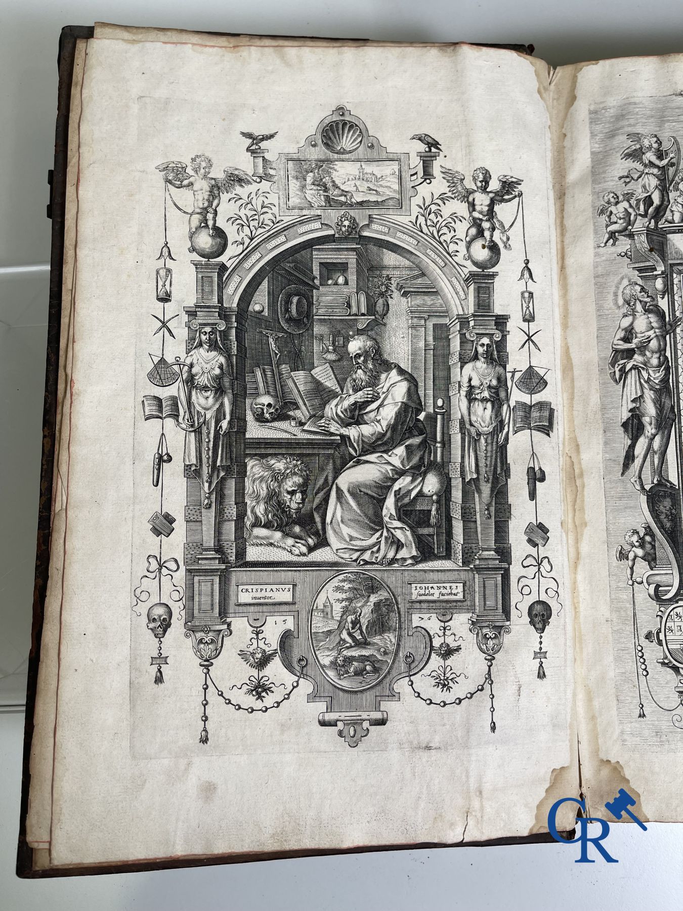 Early printed books: Les oeuvres de Saint Jerome, Mariani Victorij Reatini. Atelier Plantijn (1578-1 - Image 6 of 26