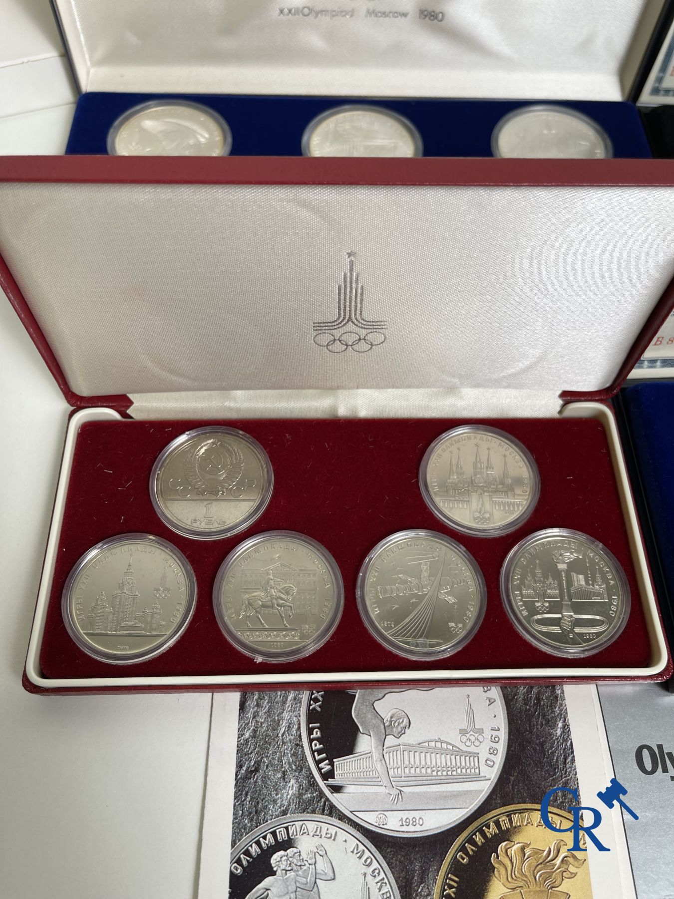 Silver coins: 6 boxes of 34 silver Rubles. "Monnaie Olympique Moscou 1980" - Bild 4 aus 6