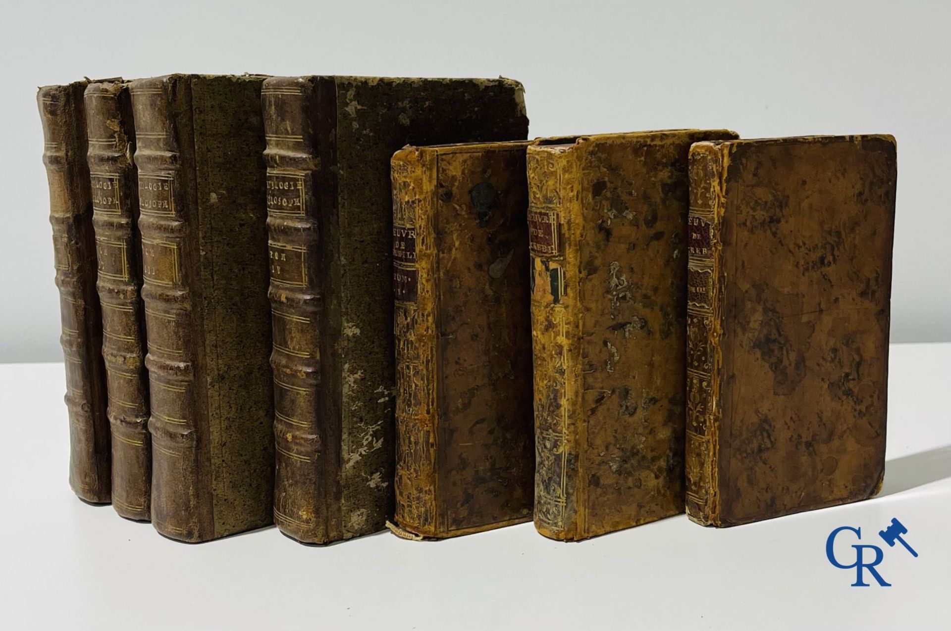 Early printed books: Abbé de Fontenay (4 volumes) 1774 and Les oeuvres de monsieur de Crébillon (3 v - Image 10 of 11