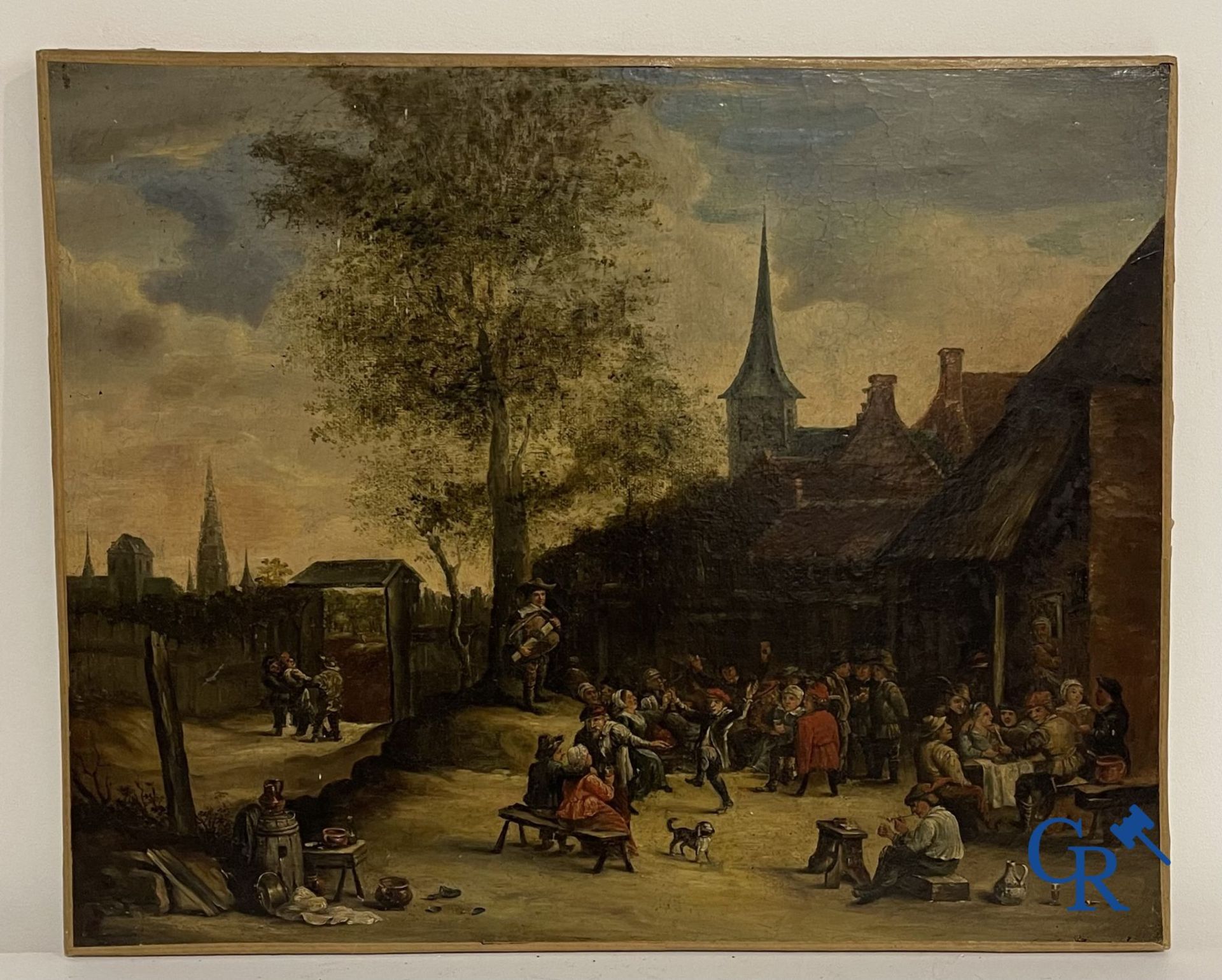 Paintings: 3 paintings after Teniers. oil on canvas. - Image 2 of 10