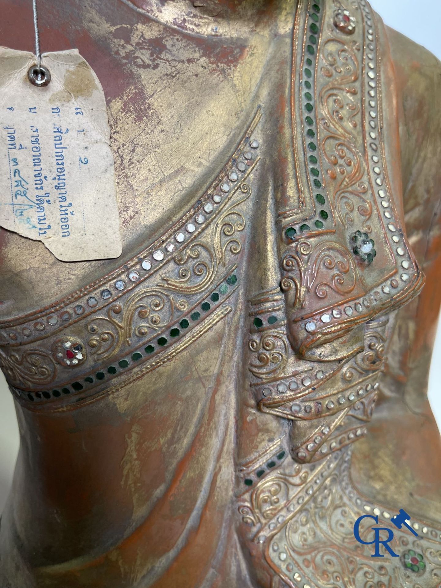 Imposing wooden lacquered Bouddha. Burma, 19th century. - Image 12 of 20