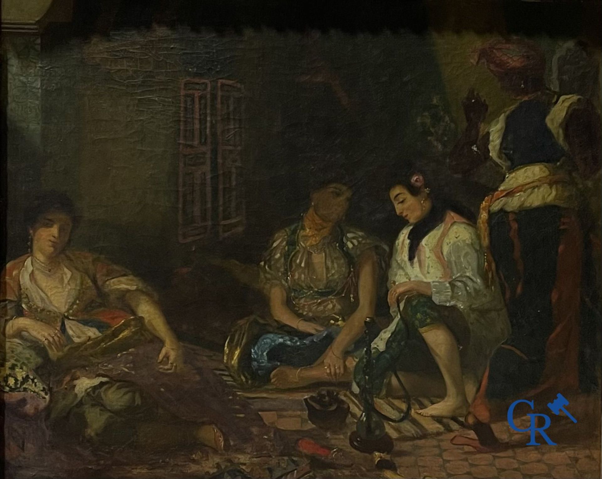 Painting: oil on canvas. Orientalist scene. 19th century. - Bild 2 aus 5
