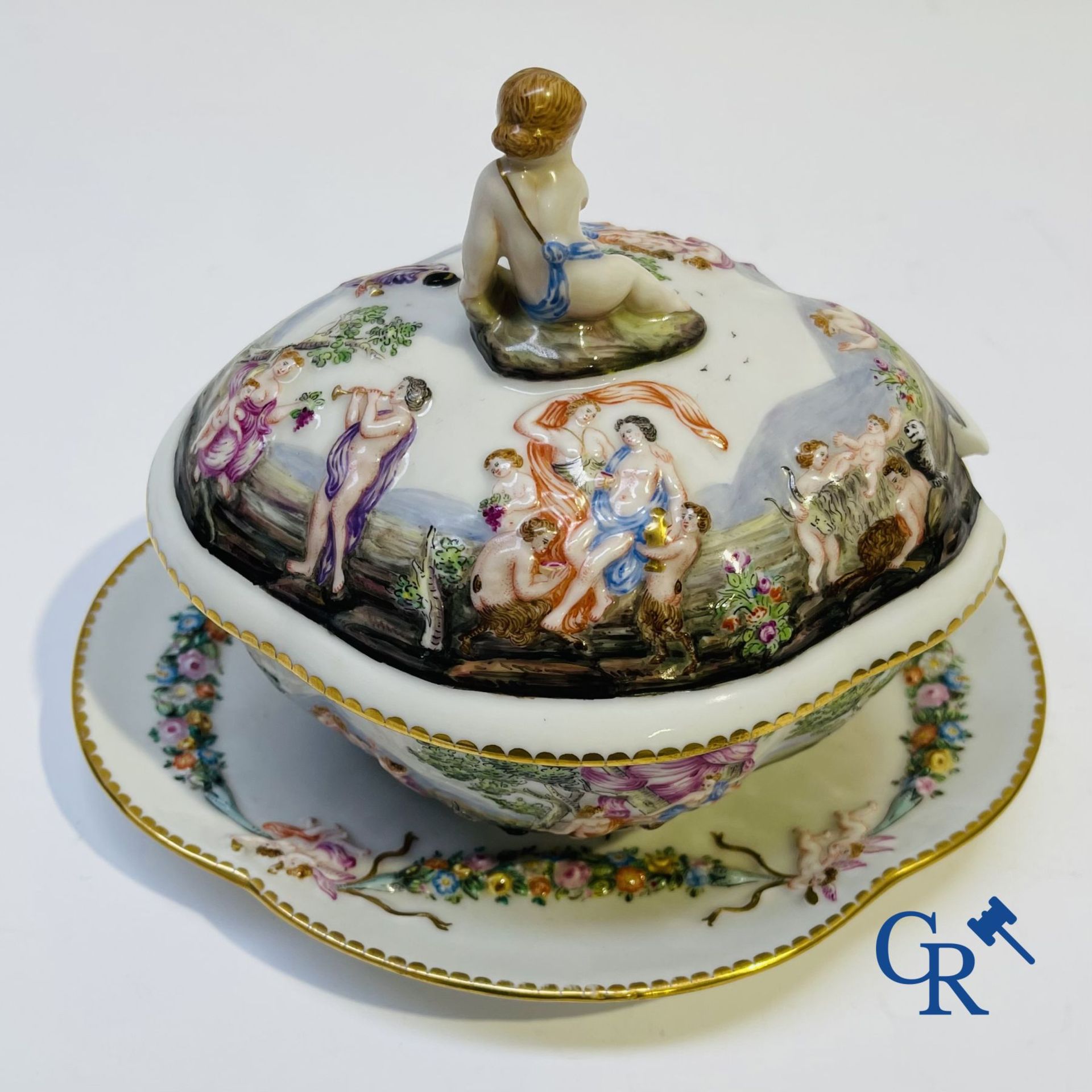 Porcelain: 2 pieces of fine porcelain with mythological scenes. 19th century. - Image 5 of 12
