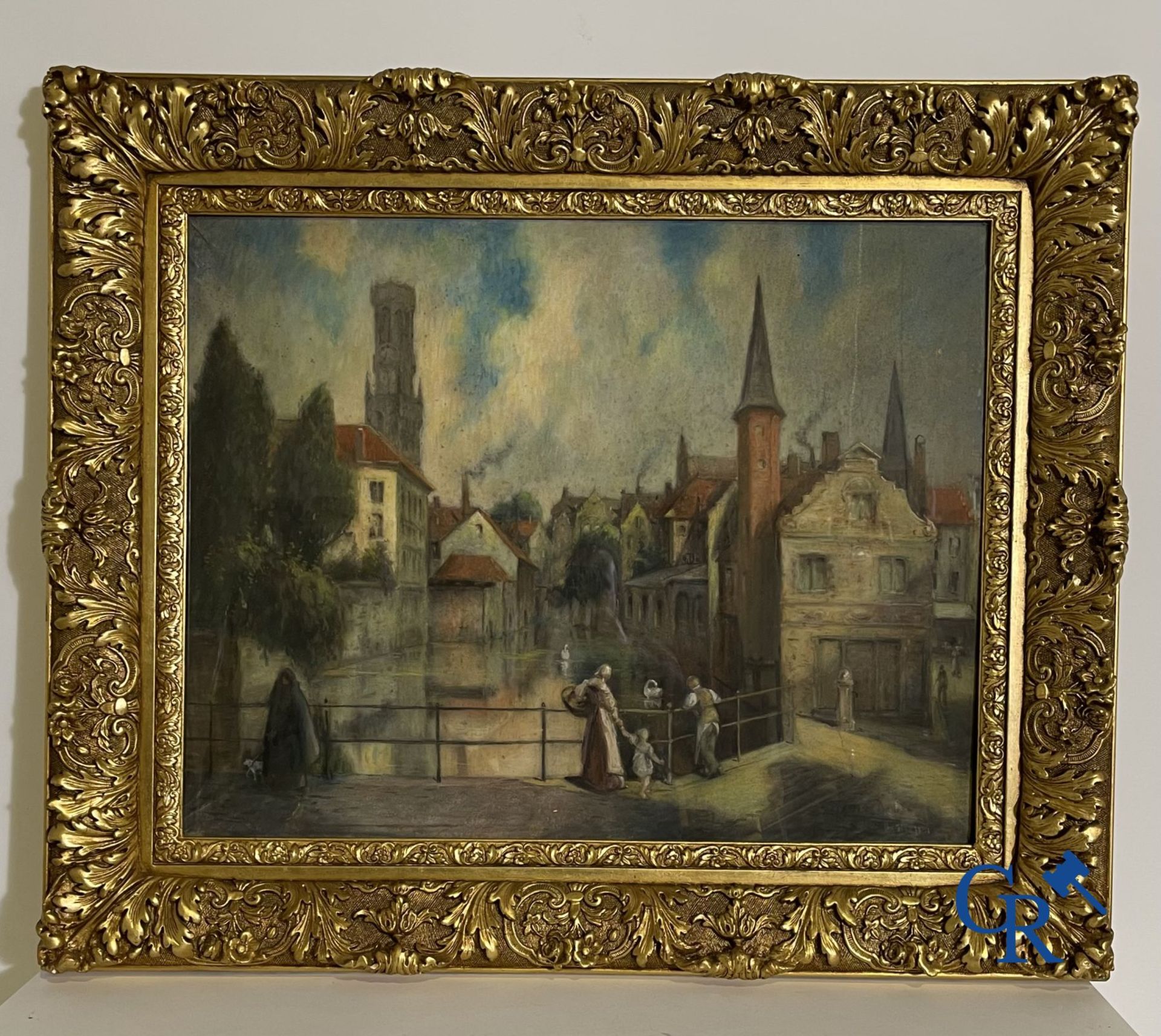 Painting: Pastel, view of Bruges. signed Maurice Denis - Bild 9 aus 12