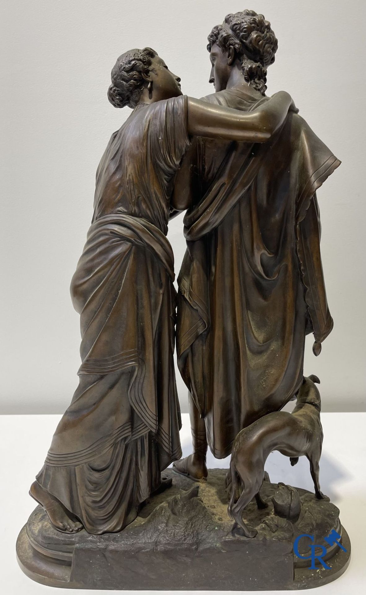 2 Bronze sculptures. Leon Grégoire and Leon Pilet "Allégorie de la fidélité". 19th century. - Image 14 of 21