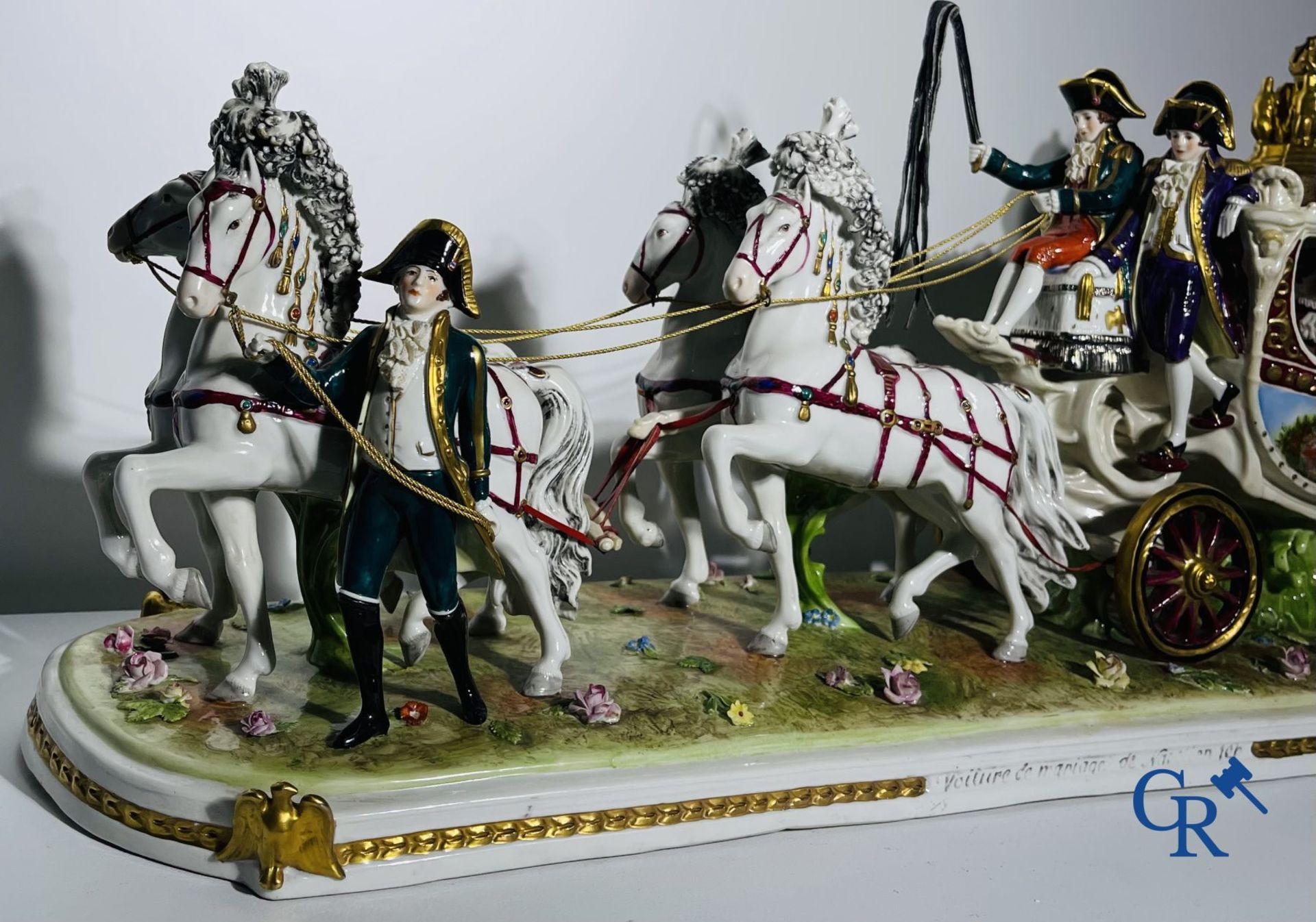 Porcelain: Saxony: "Voiture de mariage de Napoléon 1er". - Image 2 of 10