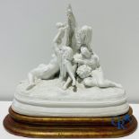 Large statue in white biscuit in the manner of Sèvres. 19th century.