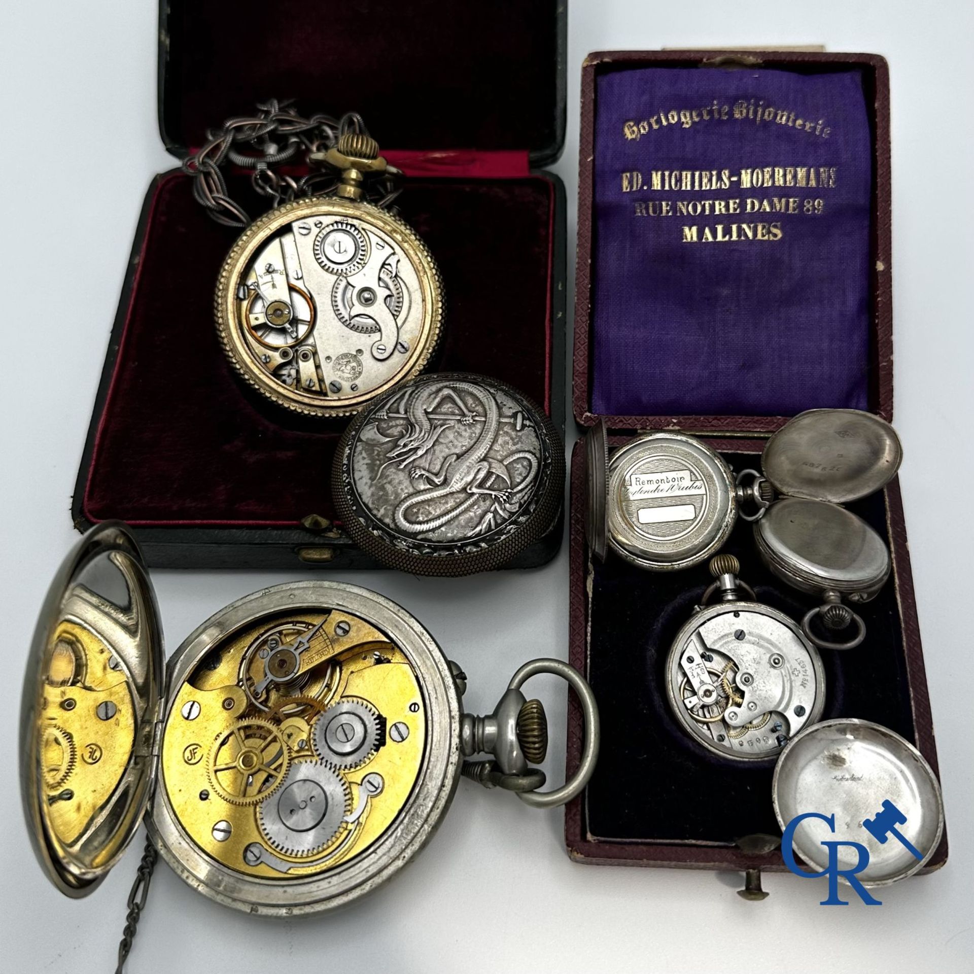 Jewellery-watches: Lot consisting of 2 large men's pocket watches and 3 women's watches. - Image 2 of 2