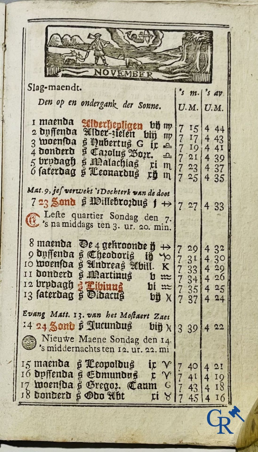 Early printed books: Jan Van Raedersterre, Den nieuwen Vlaemschen comptoir Almanach. 1773 Petrus Joa - Bild 13 aus 23