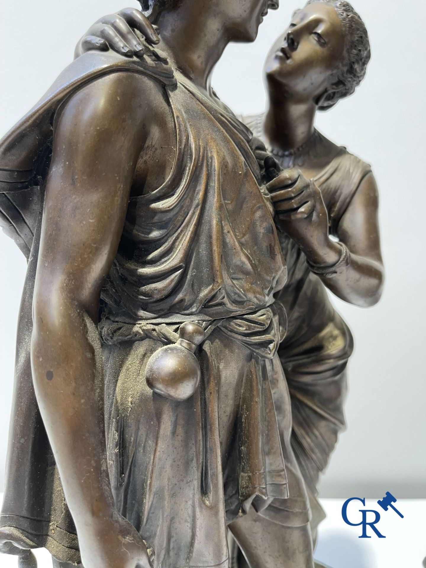 2 Bronze sculptures. Leon Grégoire and Leon Pilet "Allégorie de la fidélité". 19th century. - Image 11 of 21