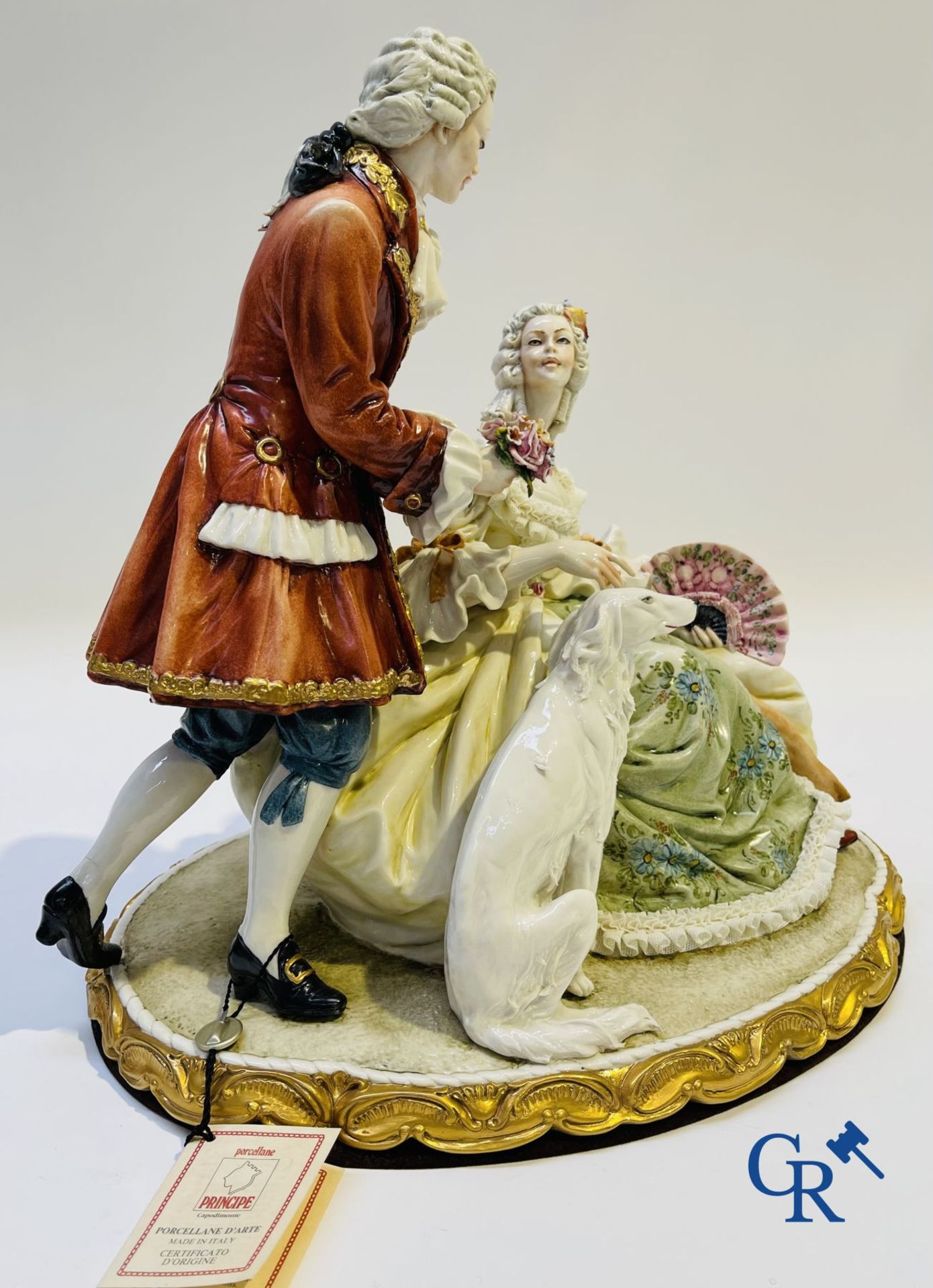 Porcelain: Capodimonte: Exceptional group in Italian porcelain with lace. - Image 3 of 9