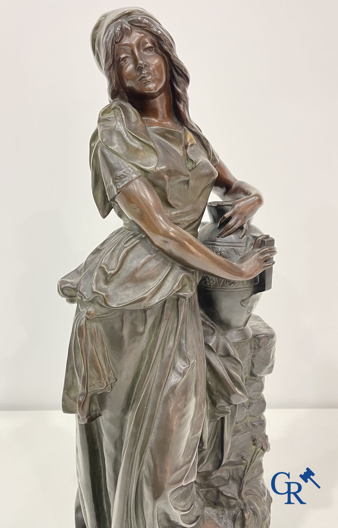 Edmond Lefever: (Ypres 1839-Schaarbeek 1911) "Rebecca" oriental bronze statue. - Image 10 of 16