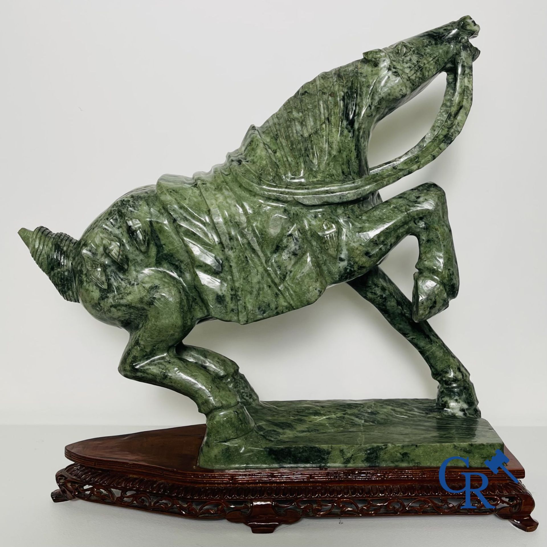 An imposing horse in Chinese jade.