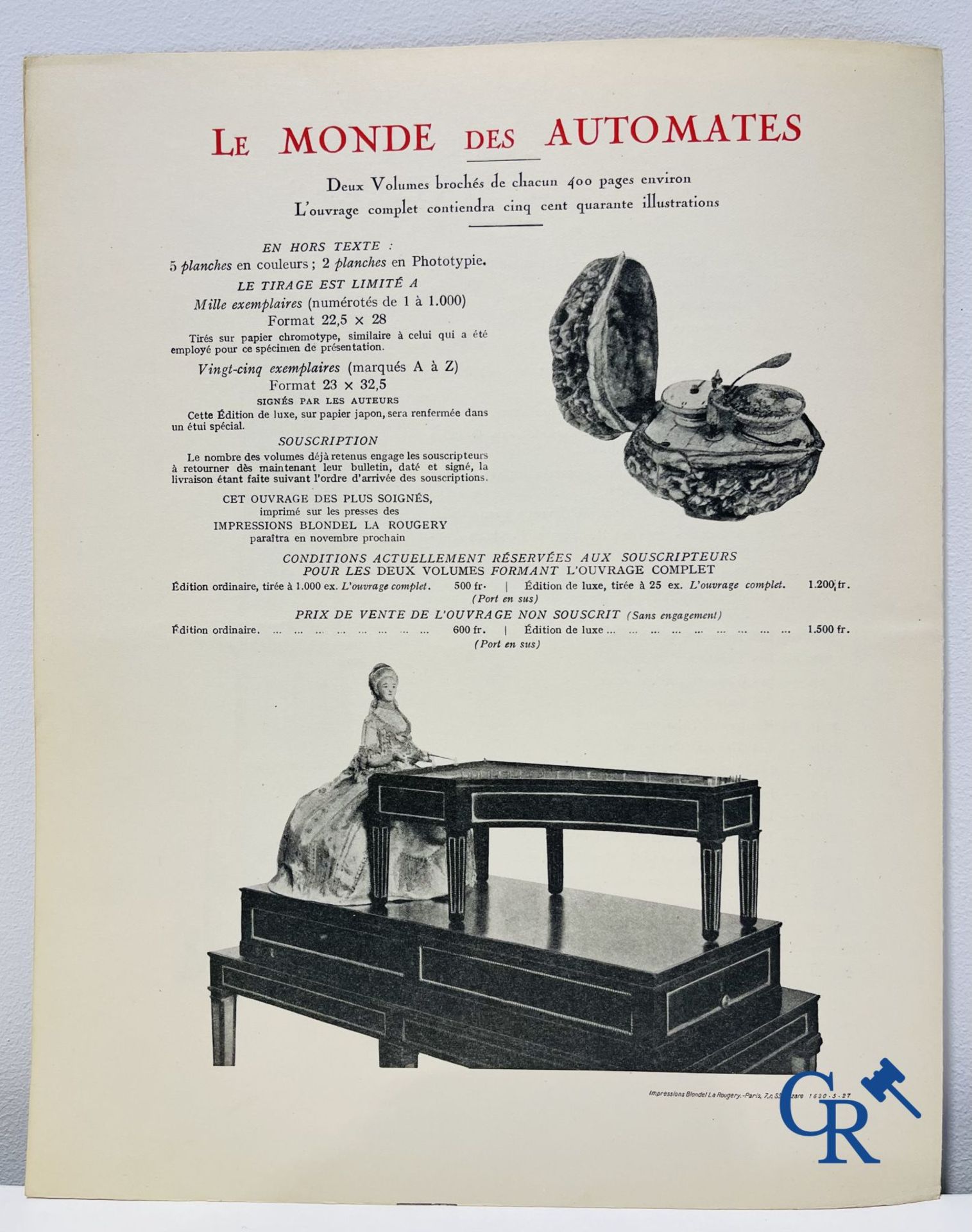 Automates. Rare edition of "Le monde des automates." Alfred Chapuis et Edouard Gélis. Paris 1928. - Bild 5 aus 26