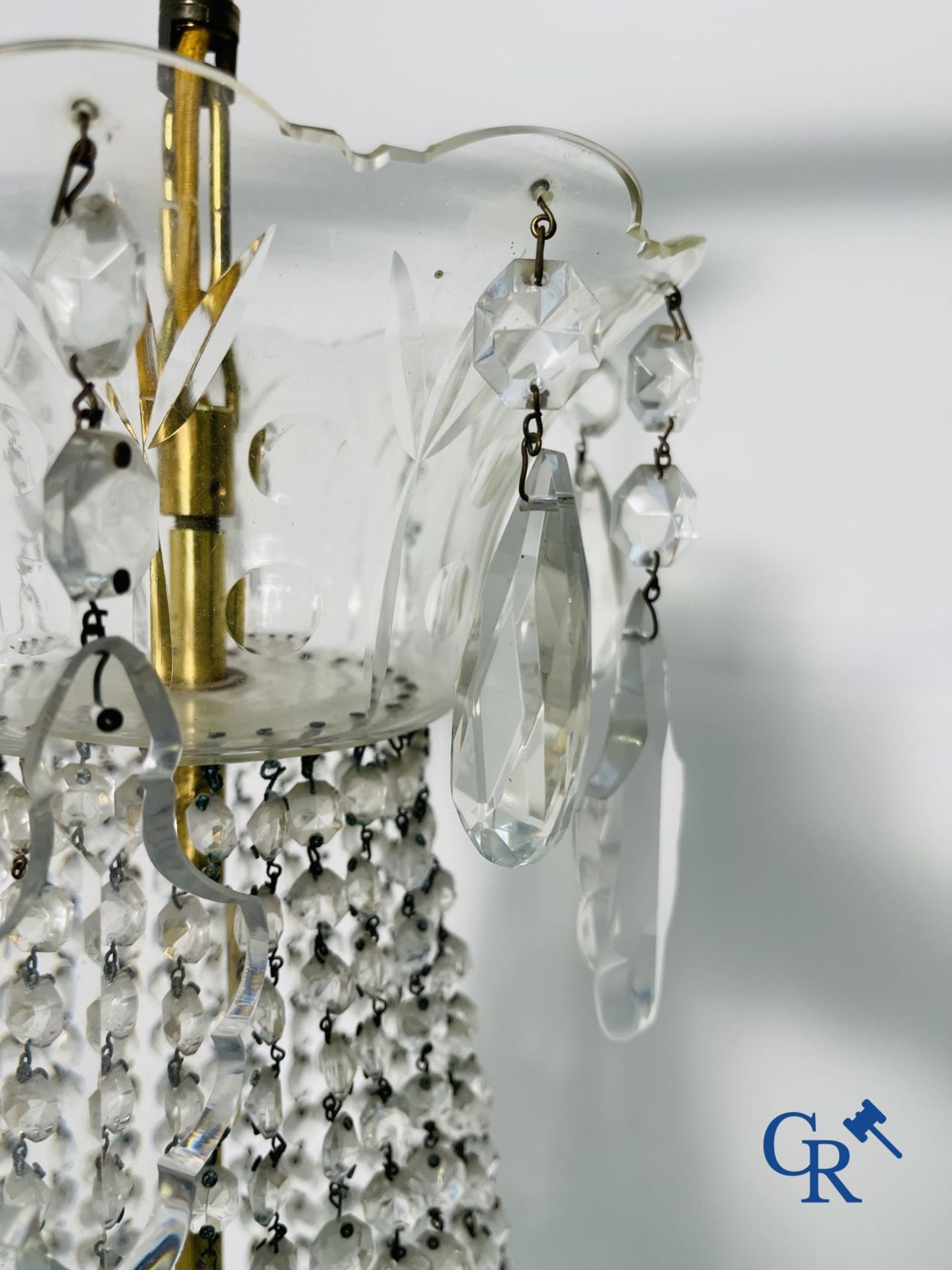 Chandelier: Beautiful Sac à pearles chandelier in crystal. - Image 6 of 9