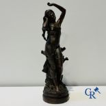 Hippolyte Moreau "Le Réveil" Bronze statue. Signed Hip. Moreau.